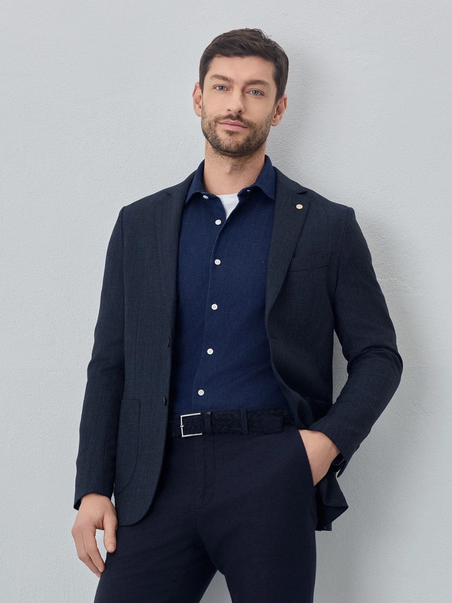 Blazer bi-stretch em espinha da edição Luxeleisure