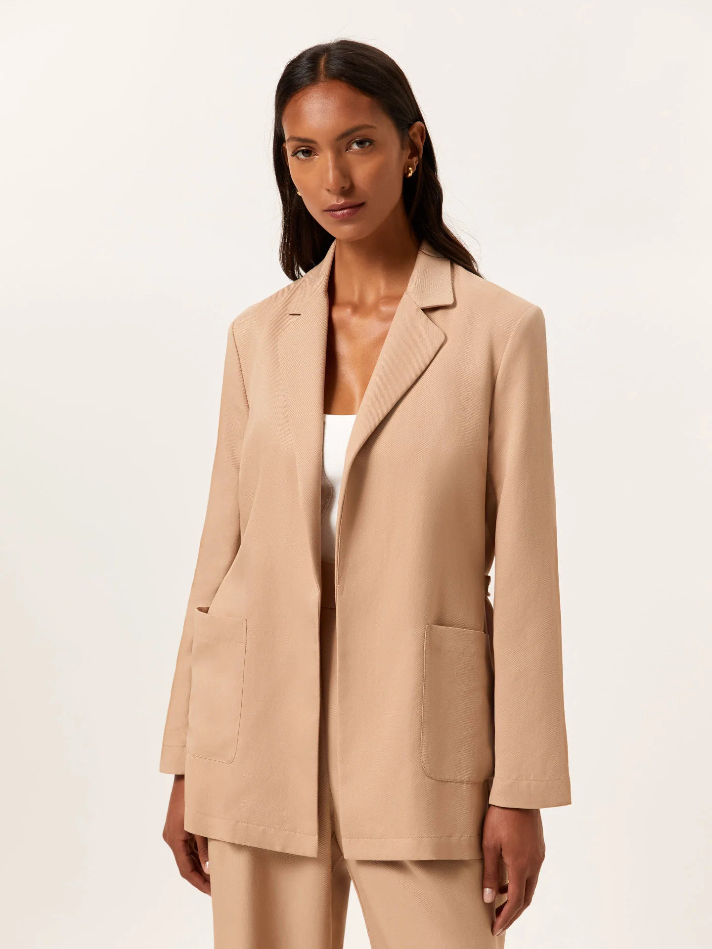 Blazer casual com cinto em tecido de Tencel e Rayon - Image 6