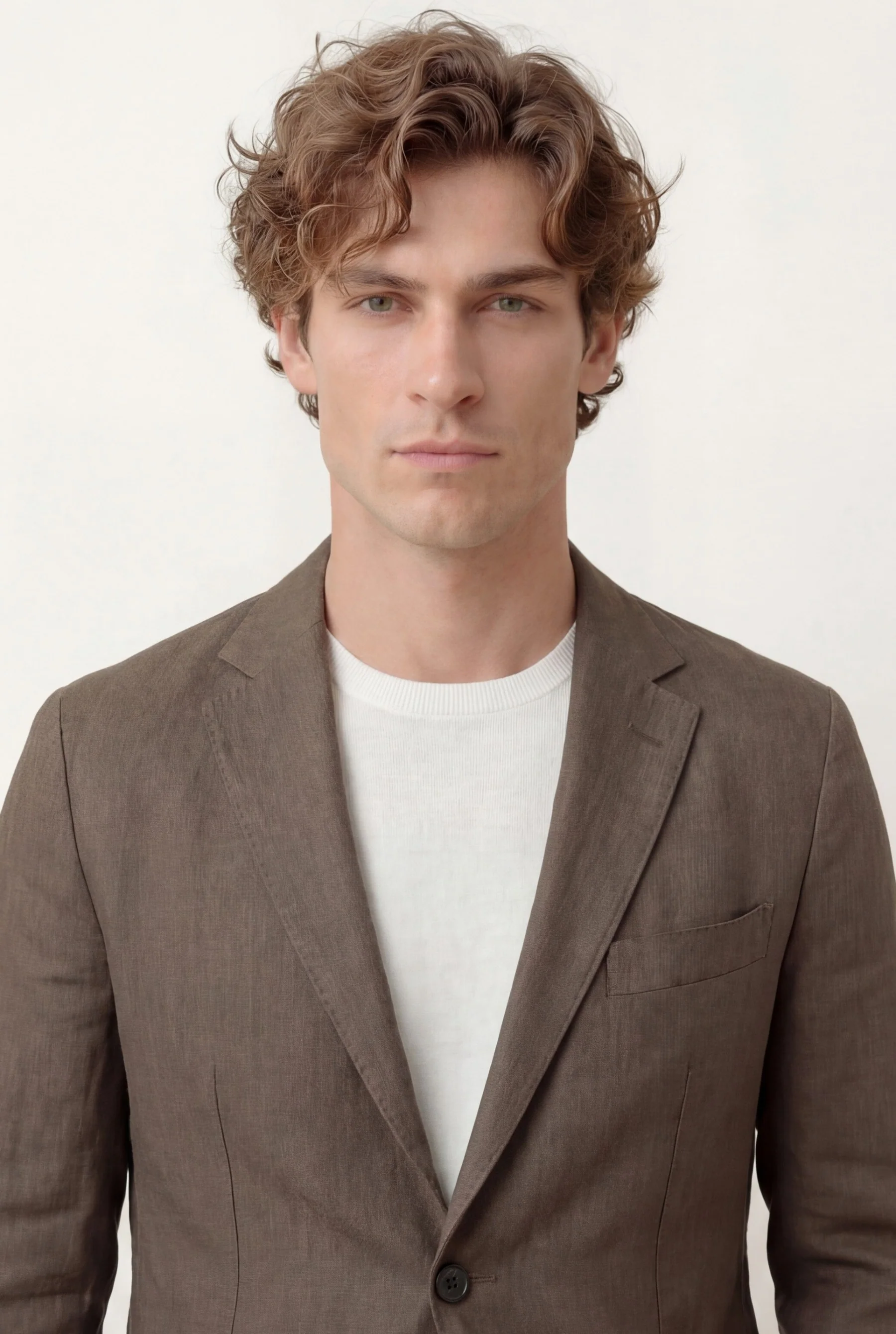 Blazer de espinha em puro linho slim fit - Image 3