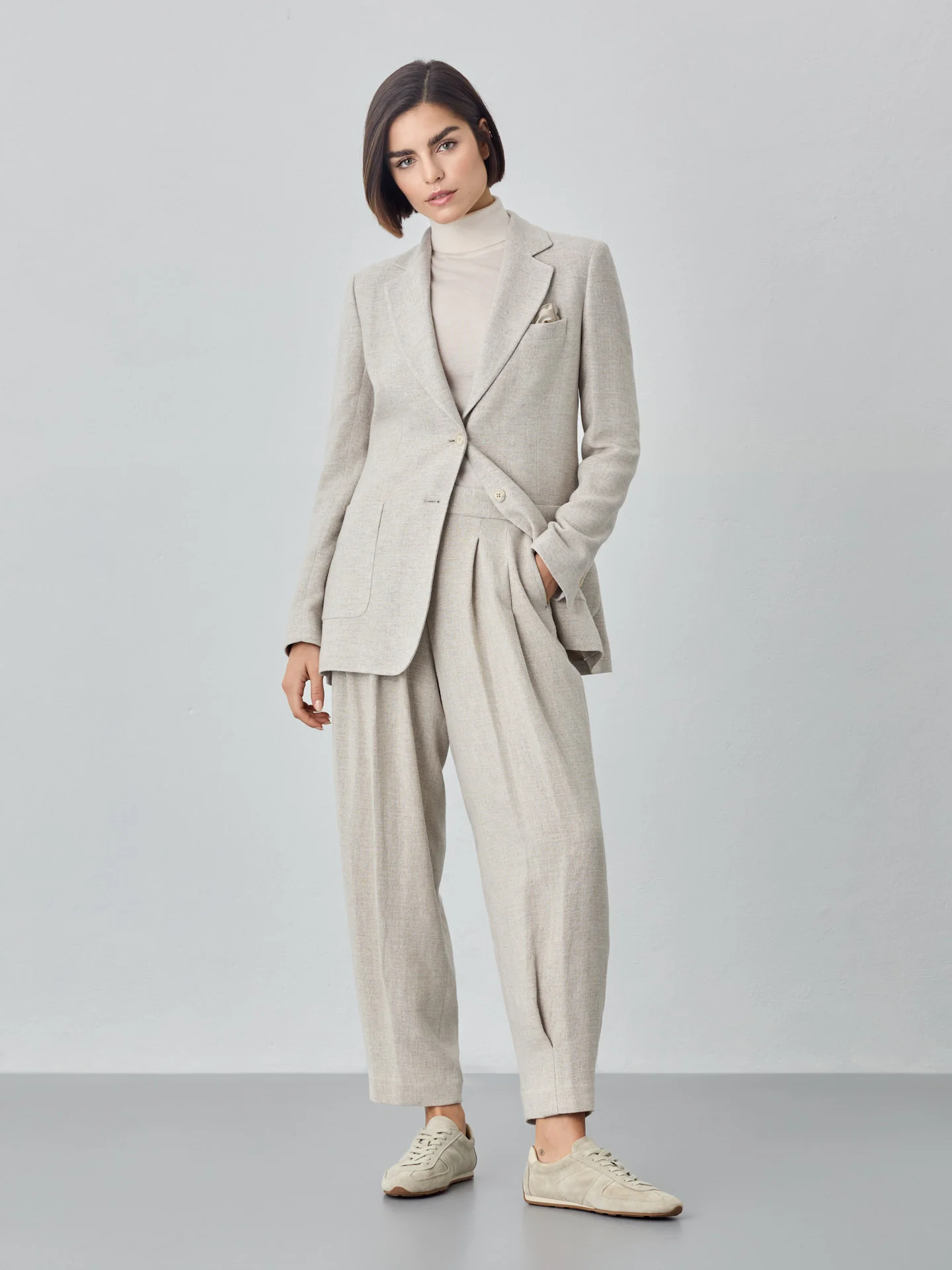 Blazer de fato em tecido com mistura de linho viscose e liocel - Image 5