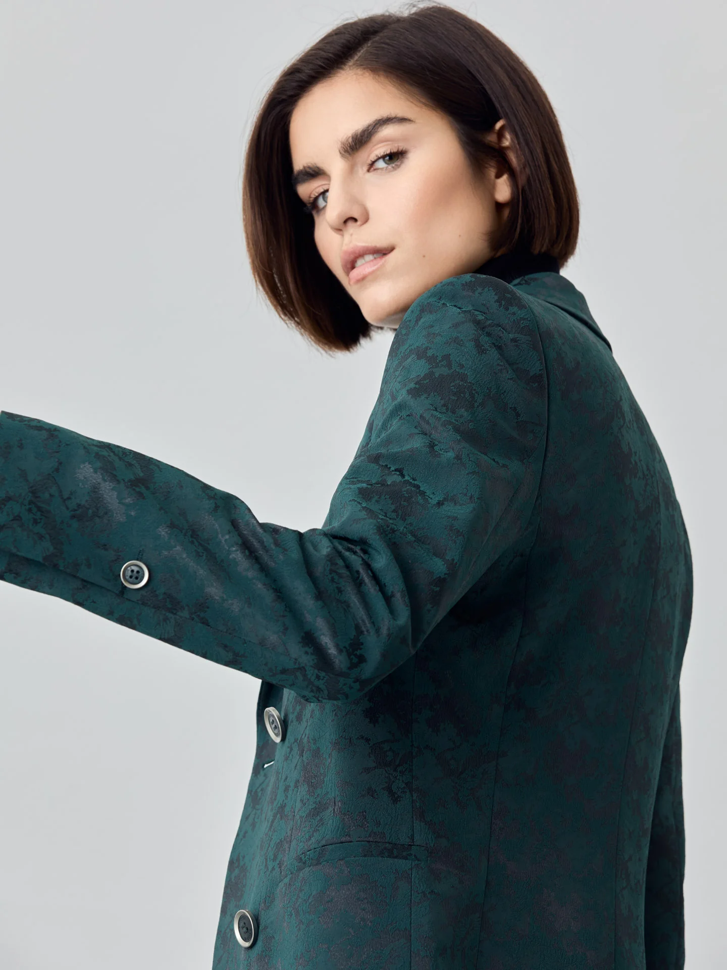 Blazer de trespasse em tecido jacquard - Image 4