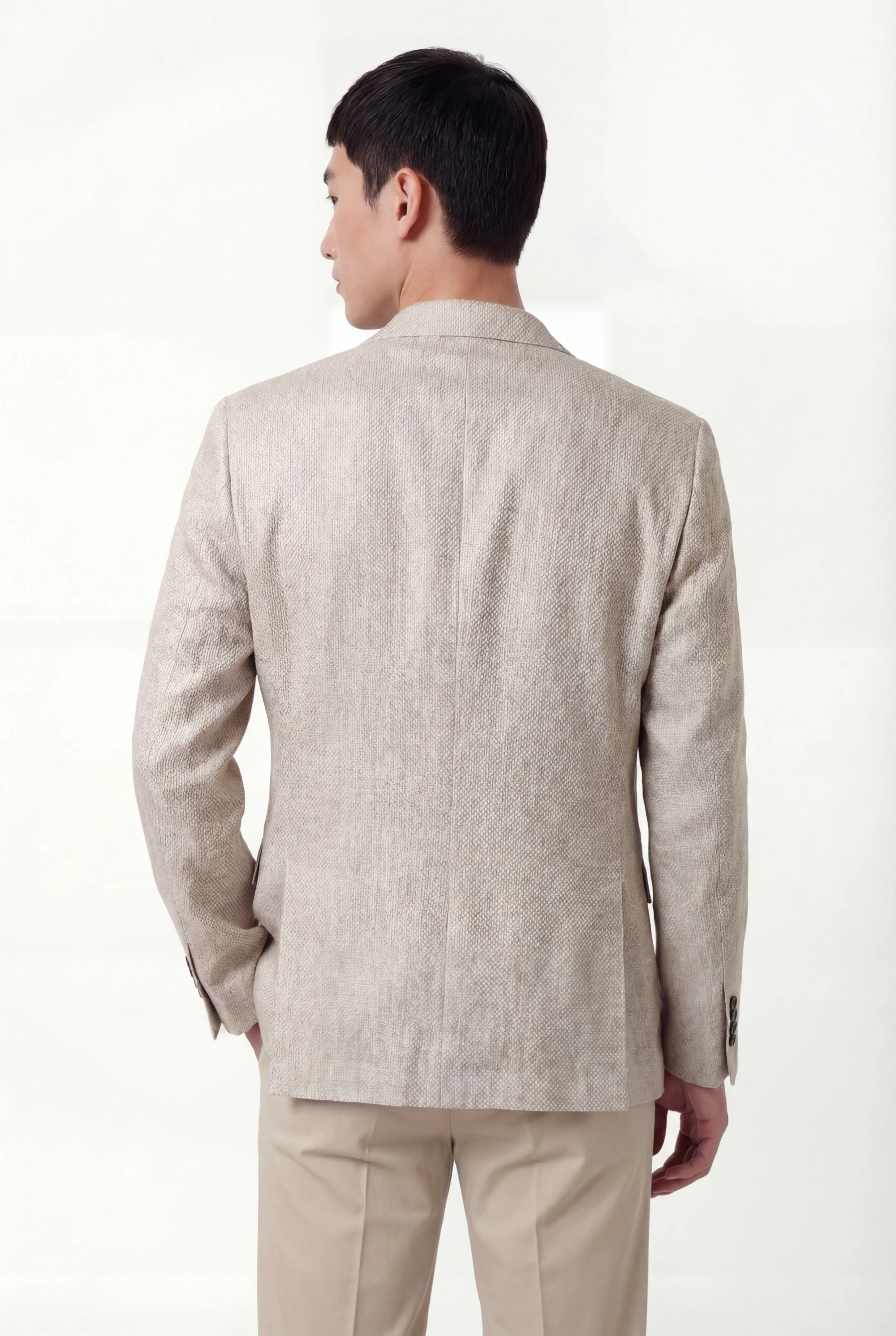 Blazer Hopsack mistura de linho slim fit - Image 3