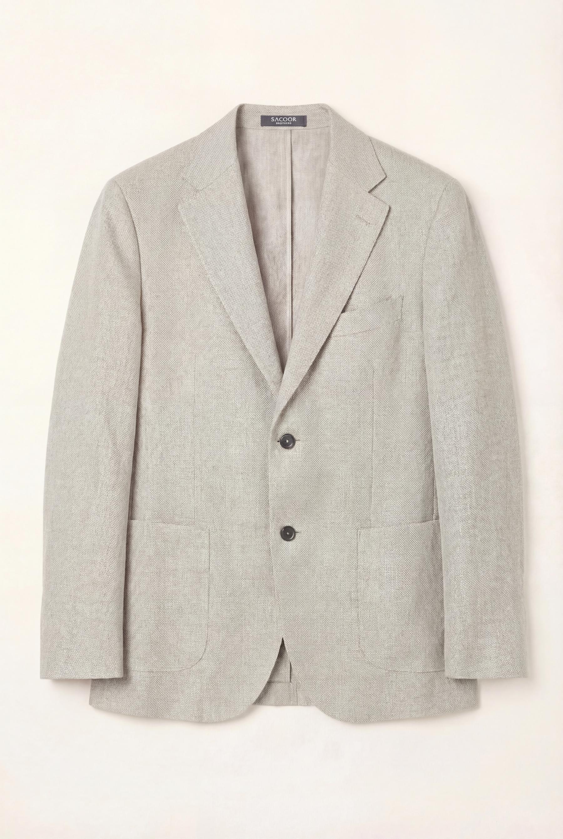 Blazer Hopsack mistura de linho slim fit - Image 4