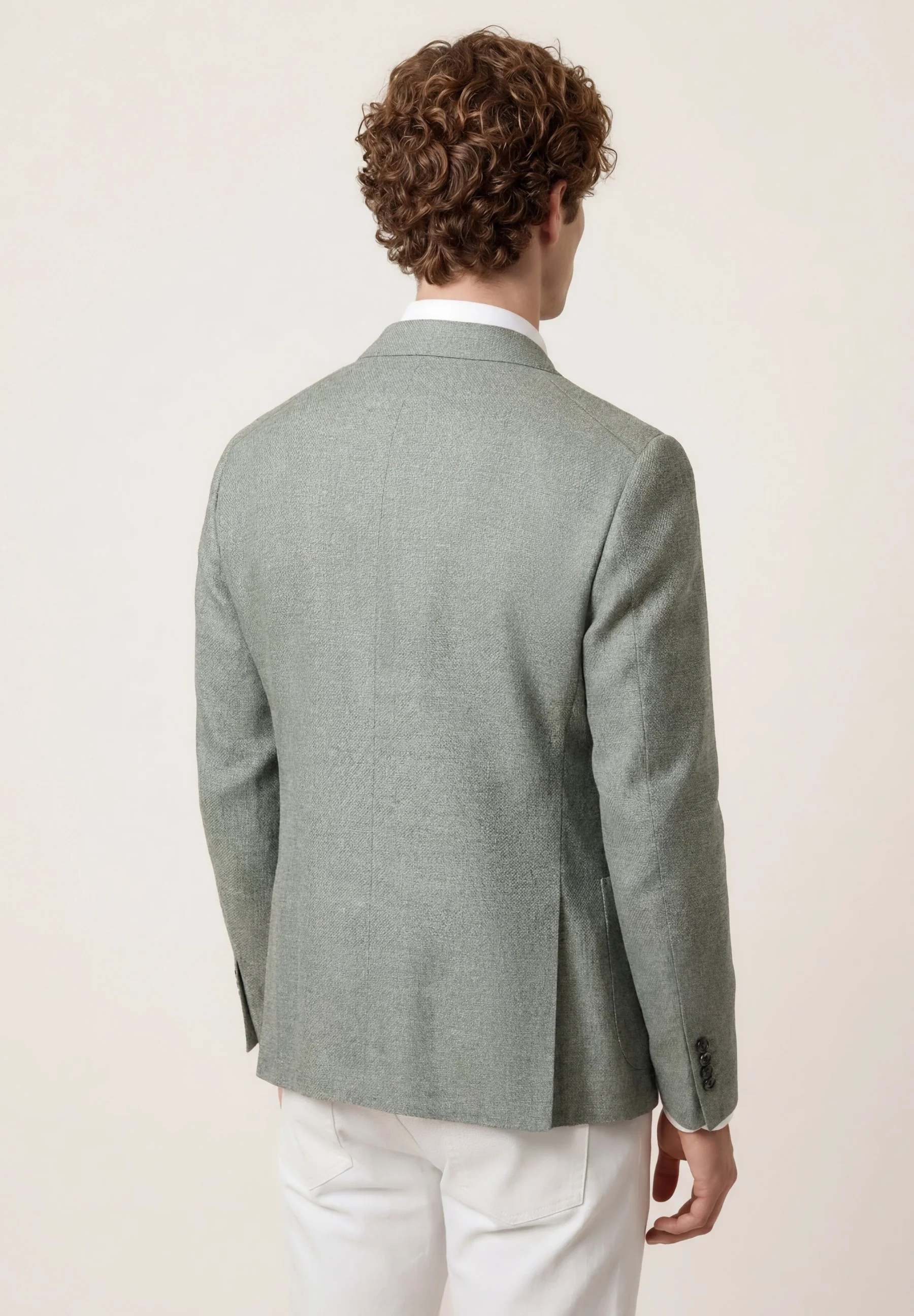 Blazer Hopsack mistura de linho slim fit - Image 3