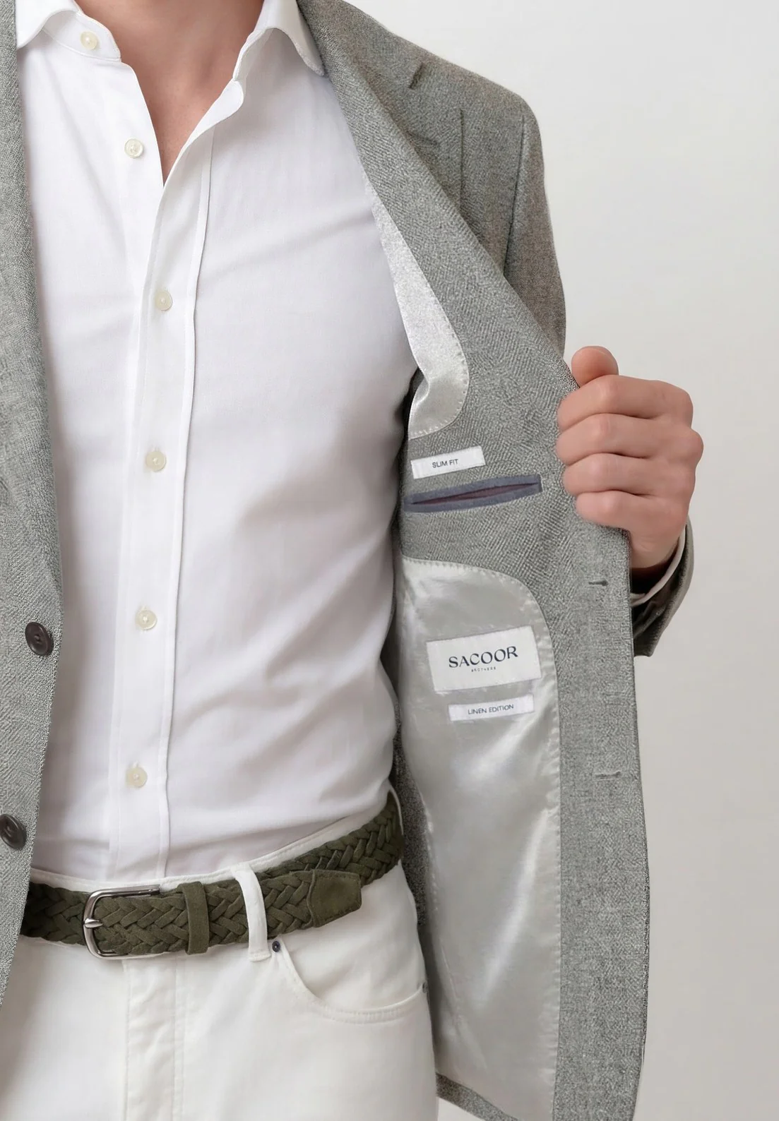 Blazer Hopsack mistura de linho slim fit - Image 5