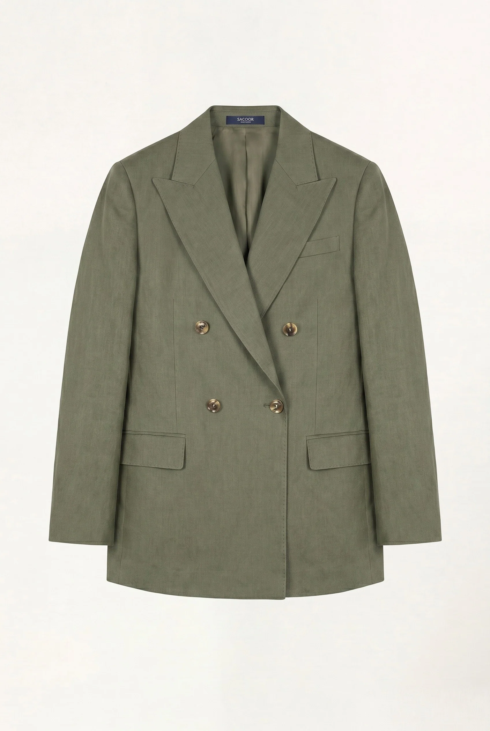 Blazer Regular Fit Em Mistura De Liocel, Modal E Linho Com Lapela Em Bico - Image 5