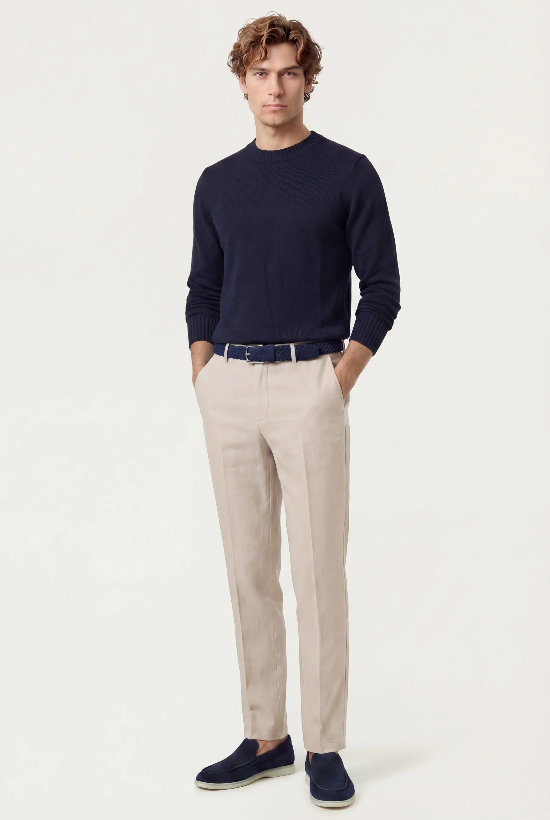 Calças casuais em algodão e elastano, regular fit - Image 33