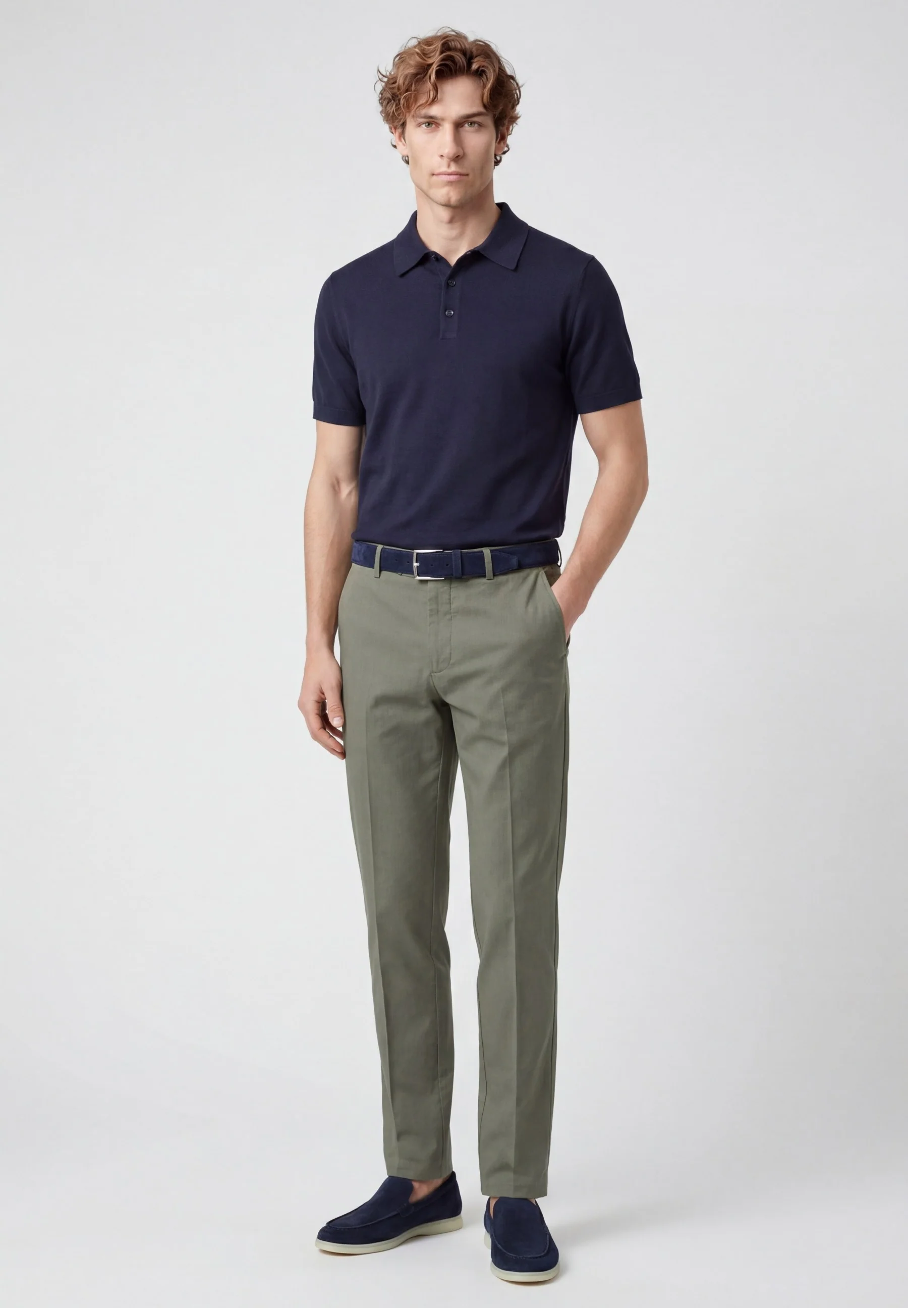 Calças casuais em algodão e elastano, slim fit - Image 20