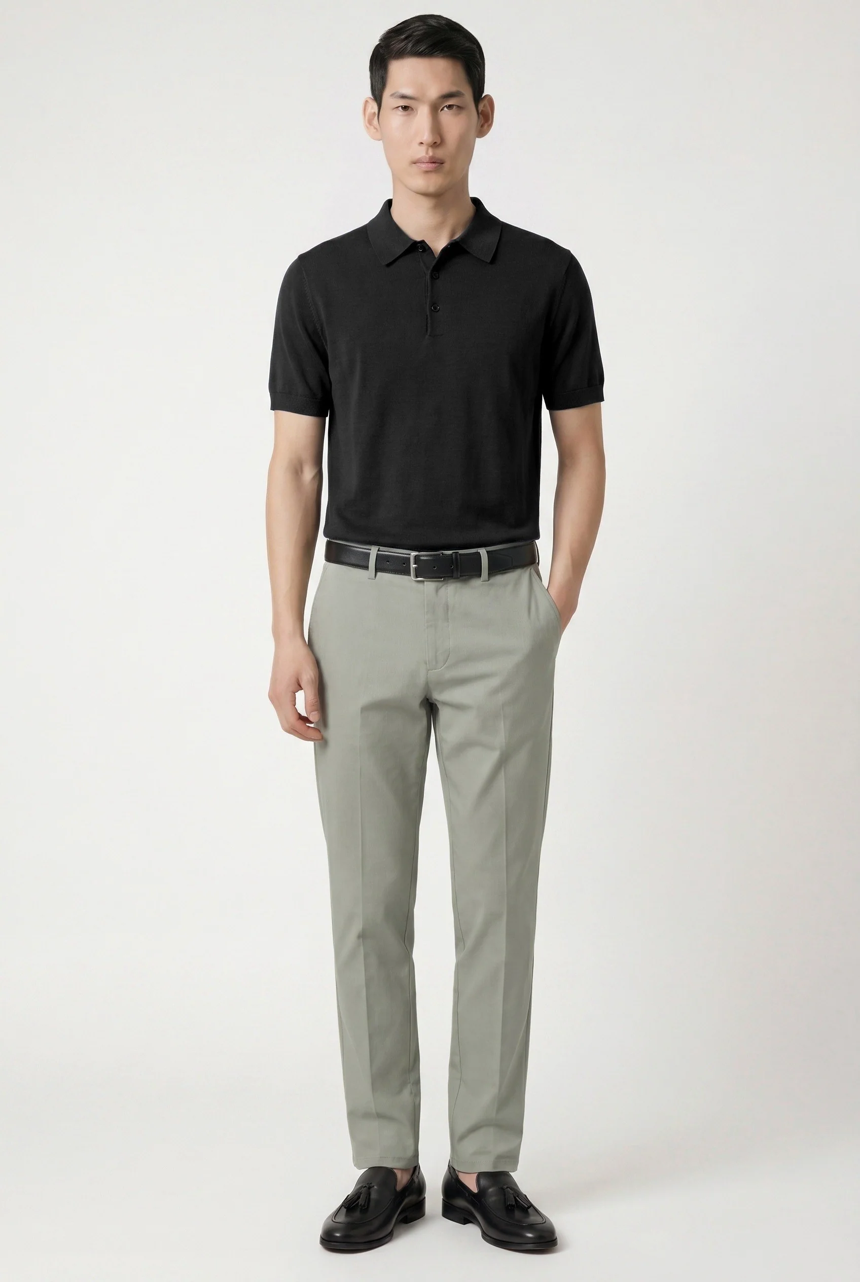 Calças casuais em algodão e elastano, slim fit - Image 32