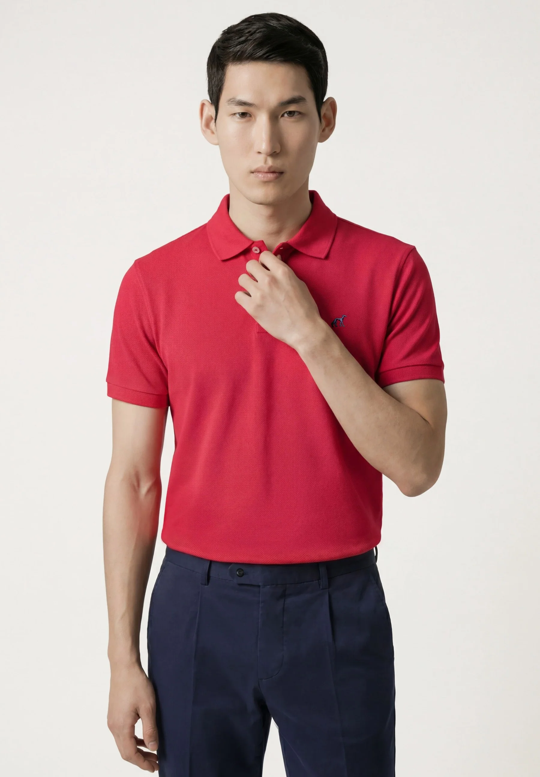 Calças casuais plissadas, em algodão e elastano, slim fit - Image 7