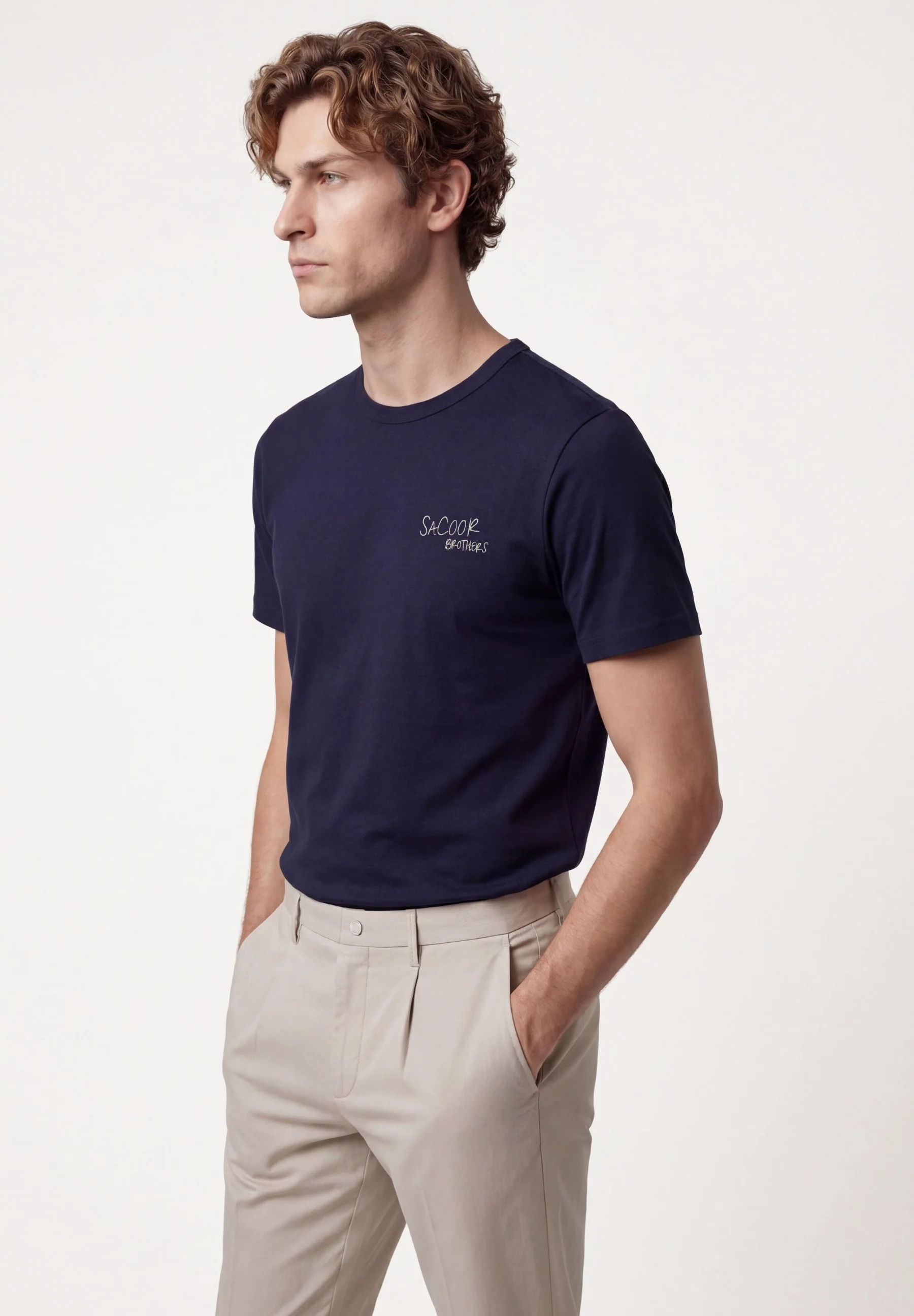 Calças casuais plissadas, linha travel, slim fit - Image 12