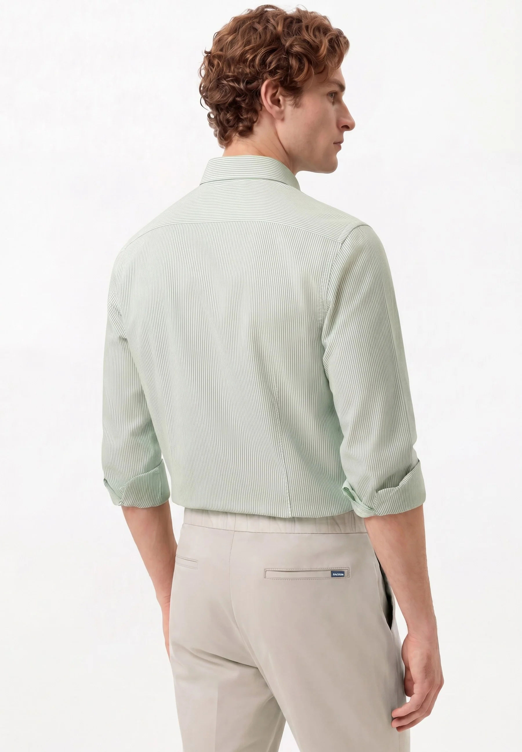 Calças casuais plissadas, linha travel, slim fit - Image 18