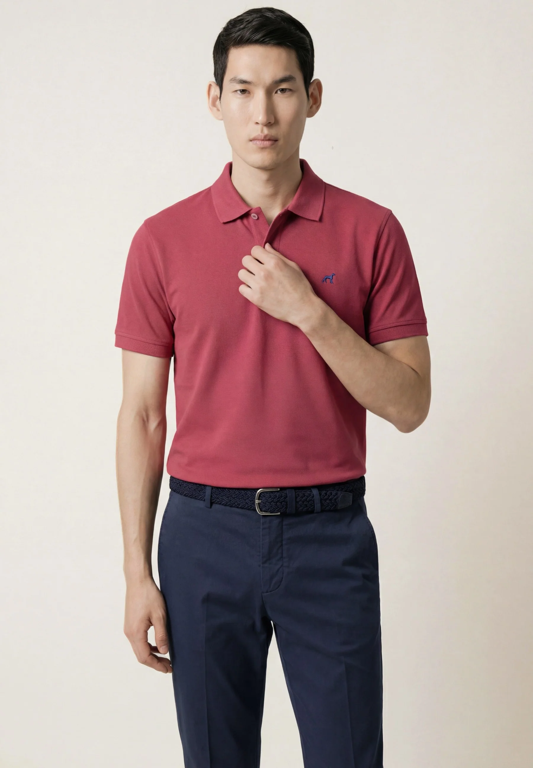 Calças casuais plissadas, linha travel, slim fit - Image 5