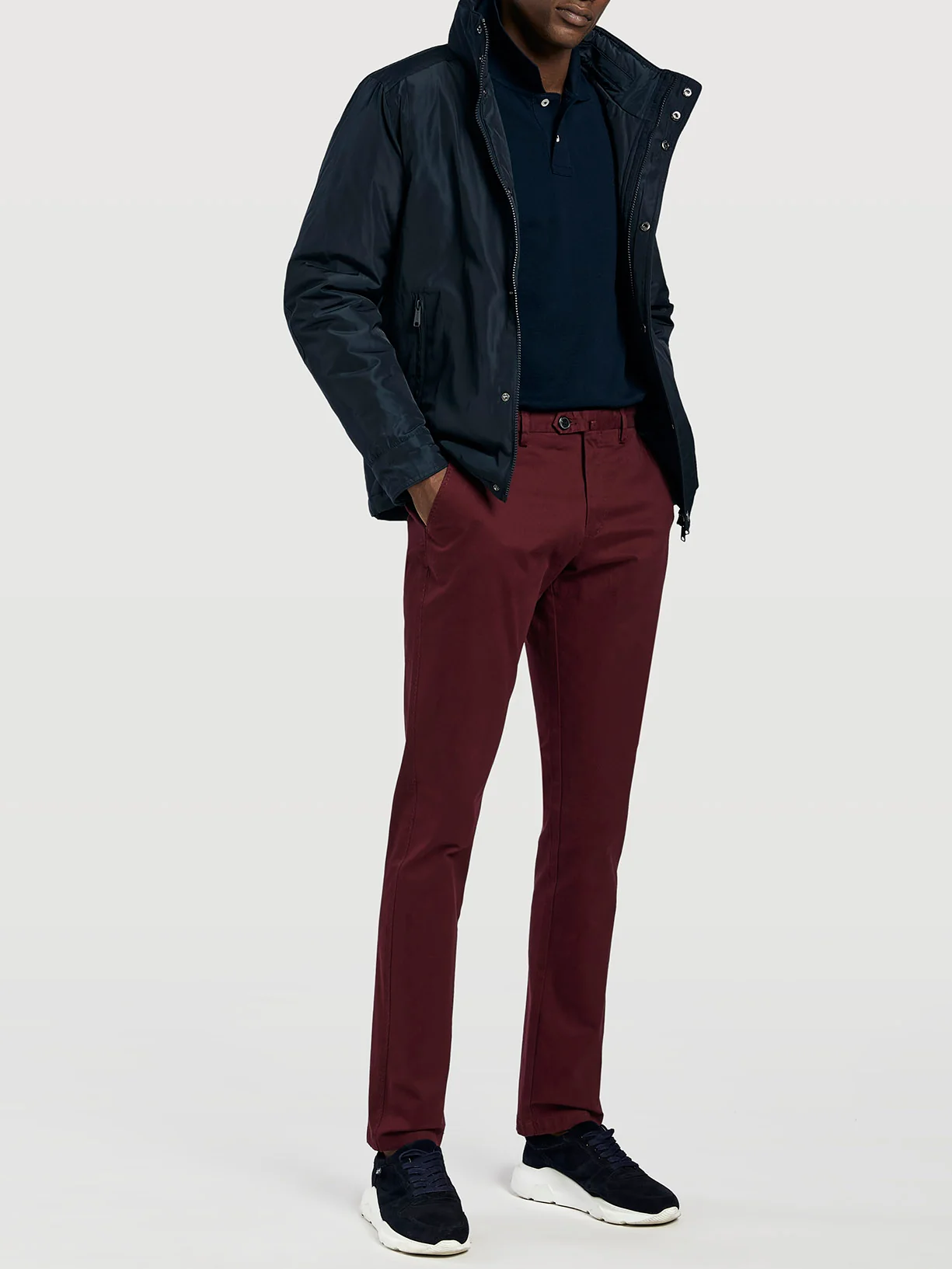 Calças chino garment dye slim fit