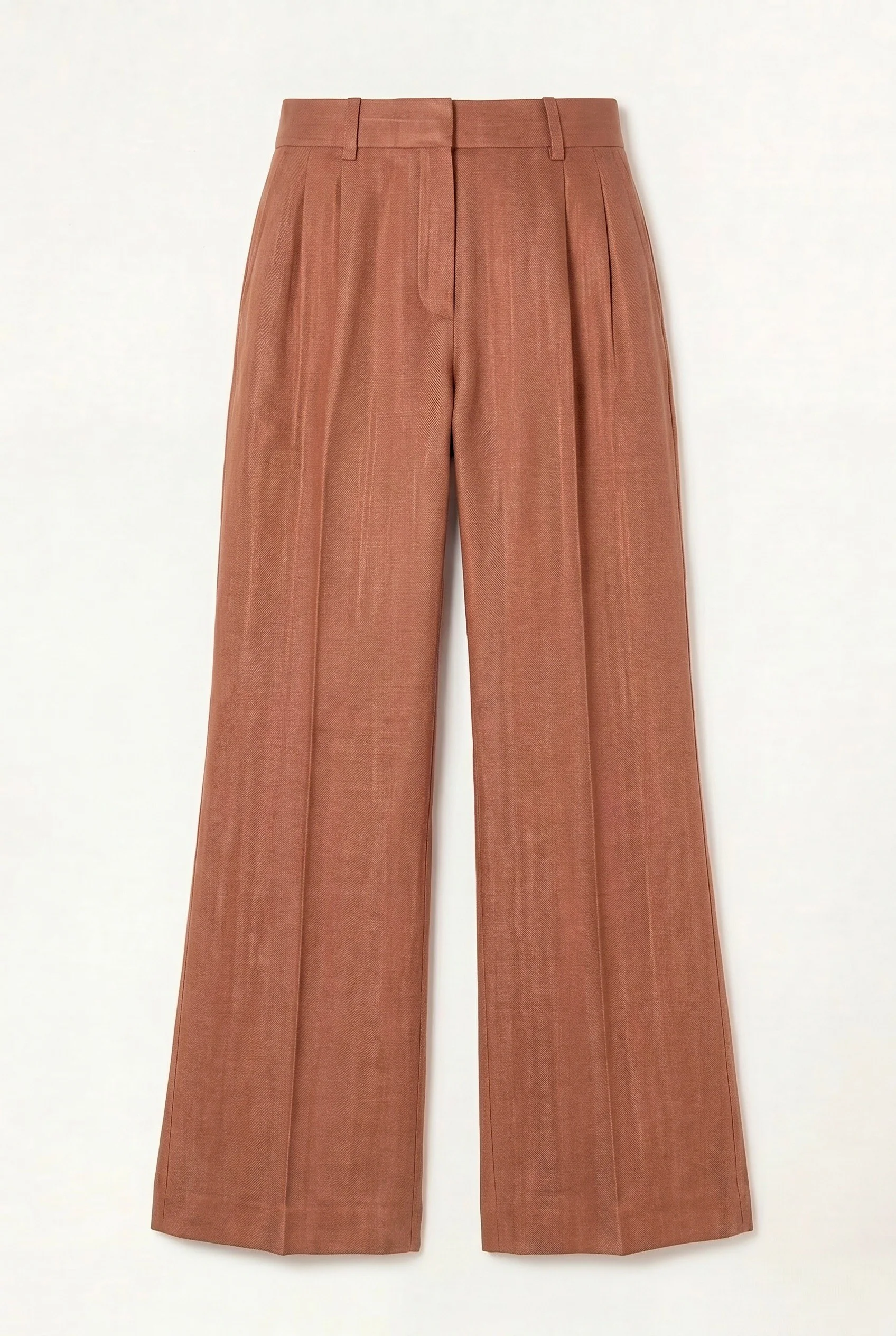 Calças Loose Fit Plissadas Em Mistura De Viscose E Linho - Image 6
