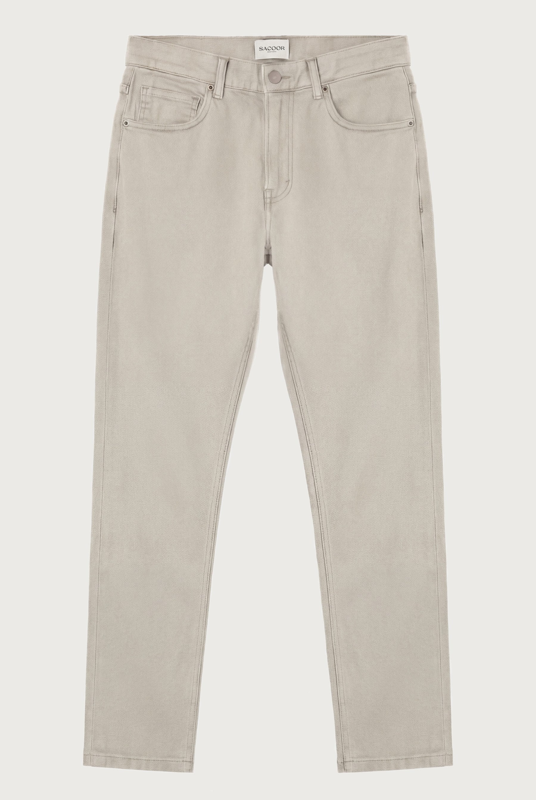 Calças Slim Fit Tingidas Em Pigmento Em Mistura De Tencel, Algodão E Elastano - Image 17