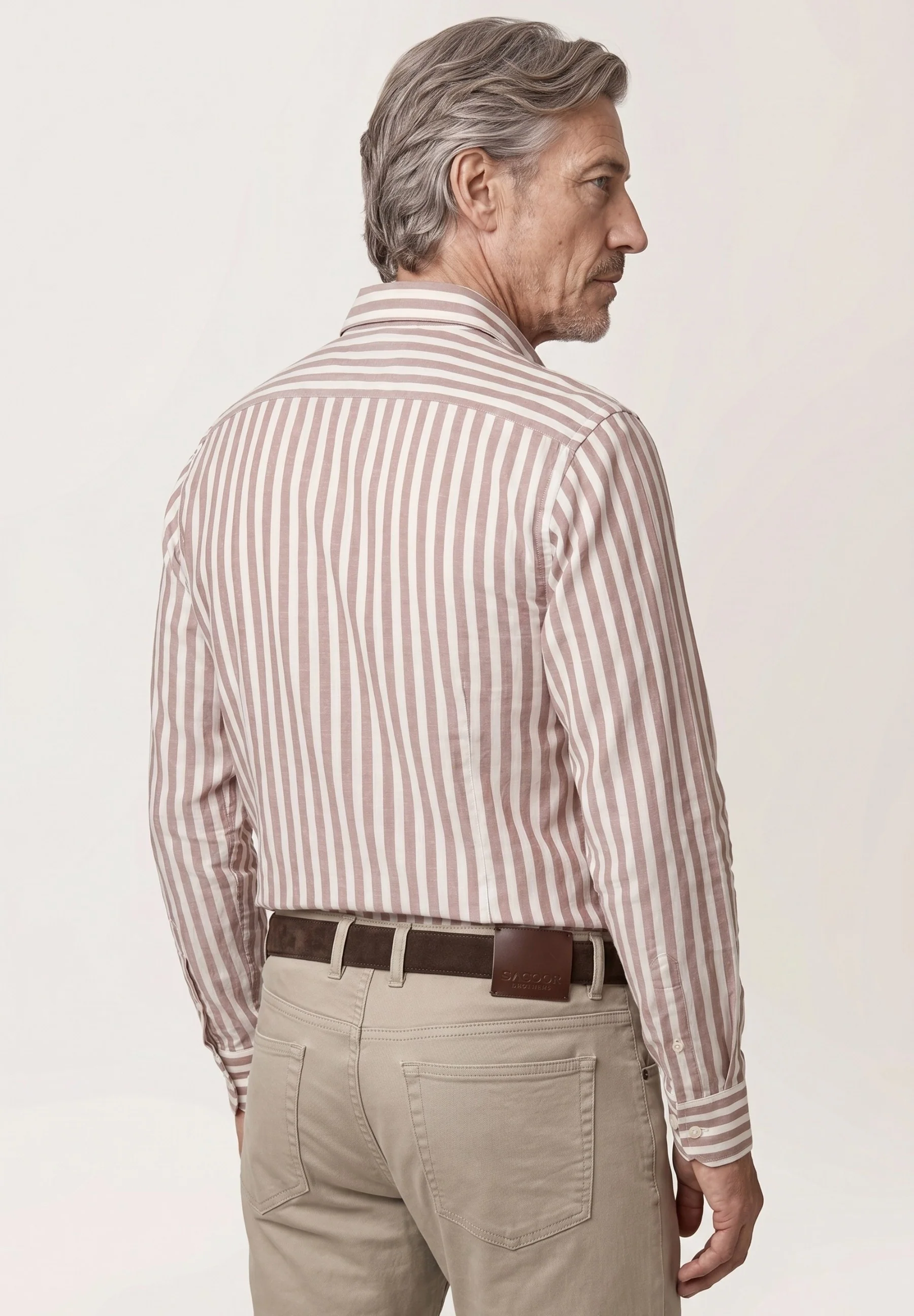 Calças Slim Fit Tingidas Em Pigmento Em Mistura De Tencel, Algodão E Elastano - Image 18