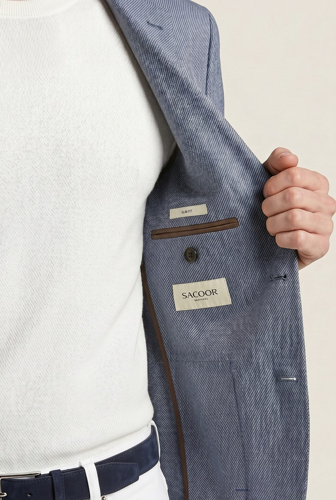 Calças Slim Fit Tingidas Em Pigmento Em Mistura De Tencel, Algodão E Elastano - Image 29