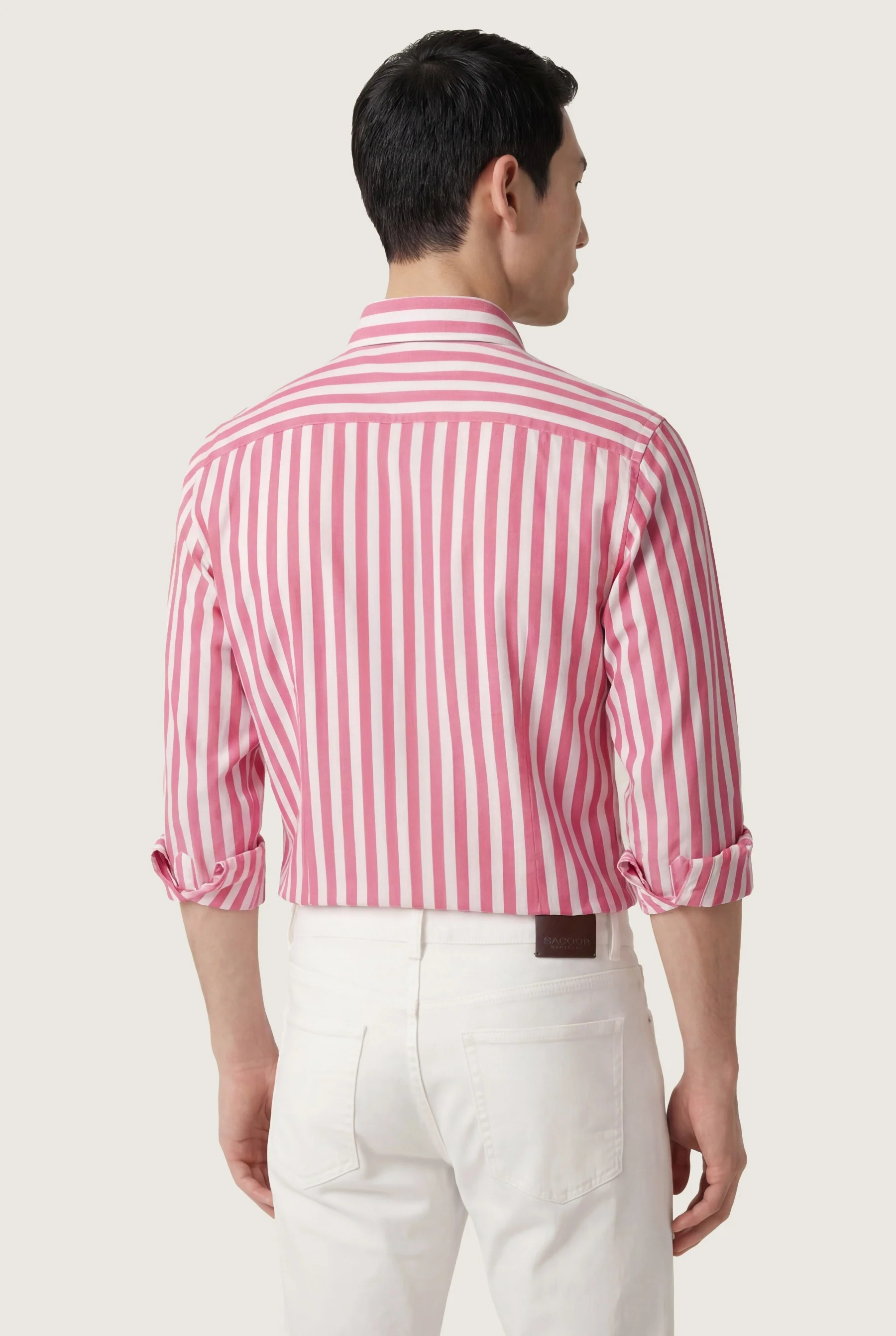 Calças Slim Fit Tingidas Em Pigmento Em Mistura De Tencel, Algodão E Elastano - Image 42