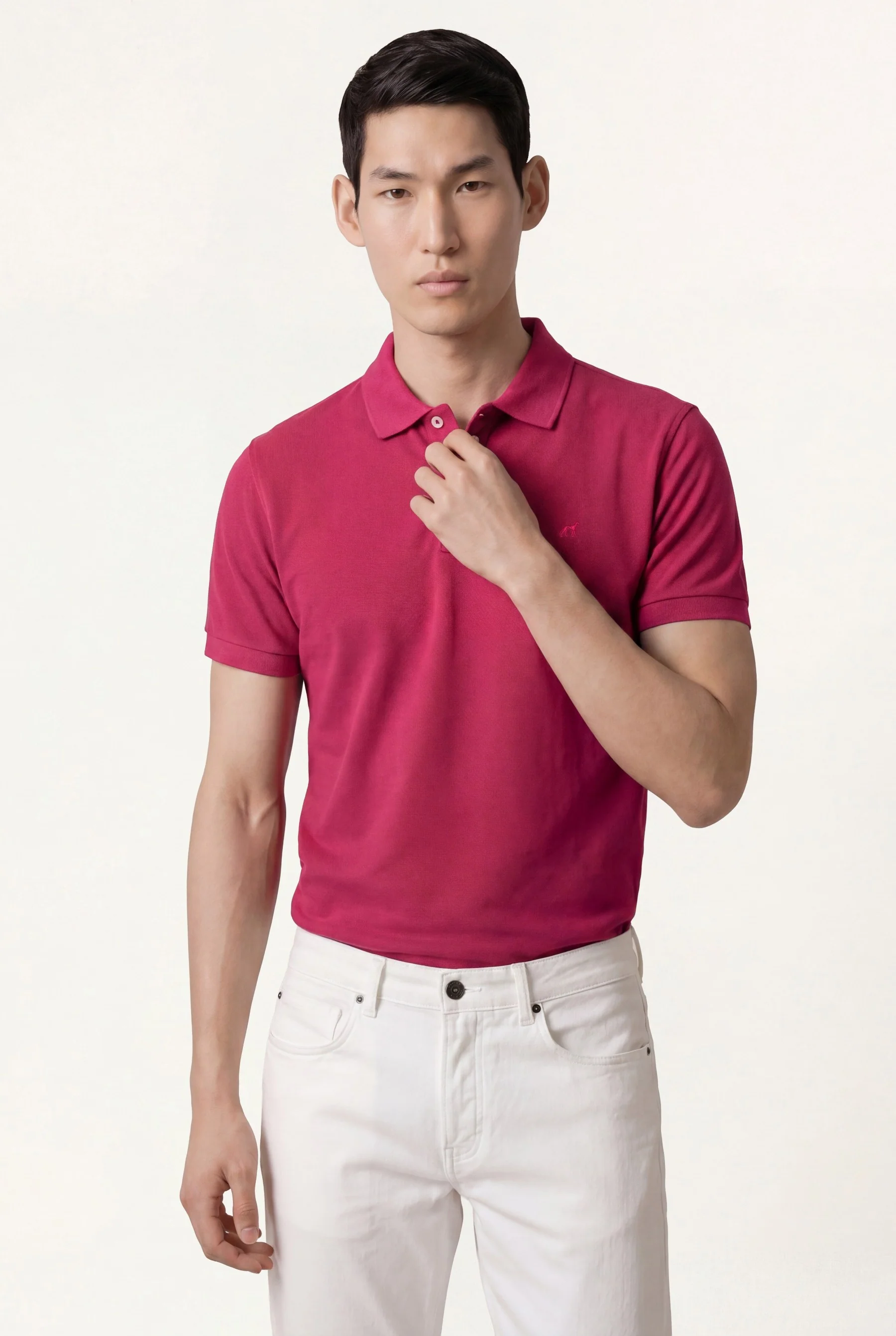 Calças Slim Fit Tingidas Em Pigmento Em Mistura De Tencel, Algodão E Elastano - Image 48