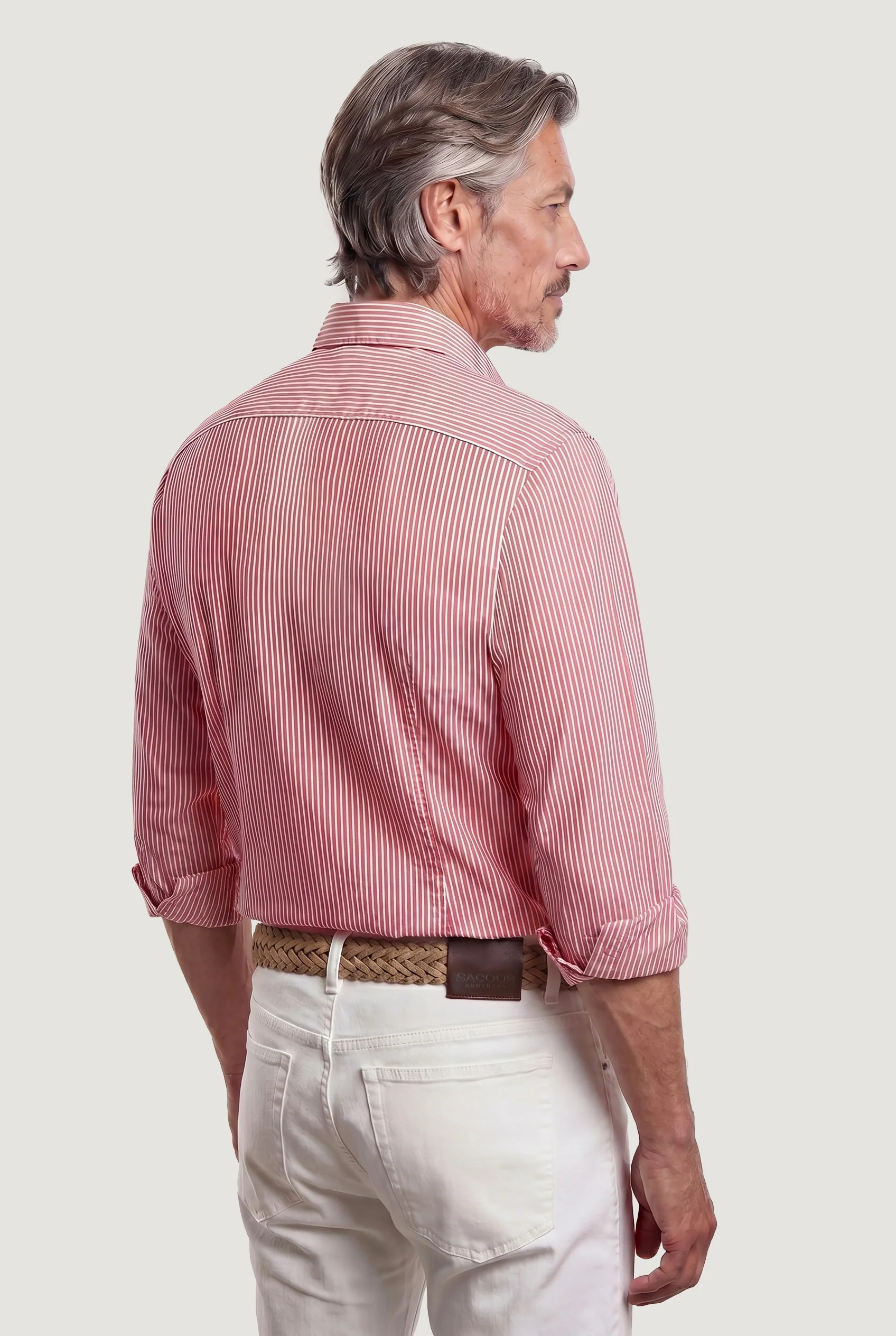 Calças Slim Fit Tingidas Em Pigmento Em Mistura De Tencel, Algodão E Elastano - Image 54