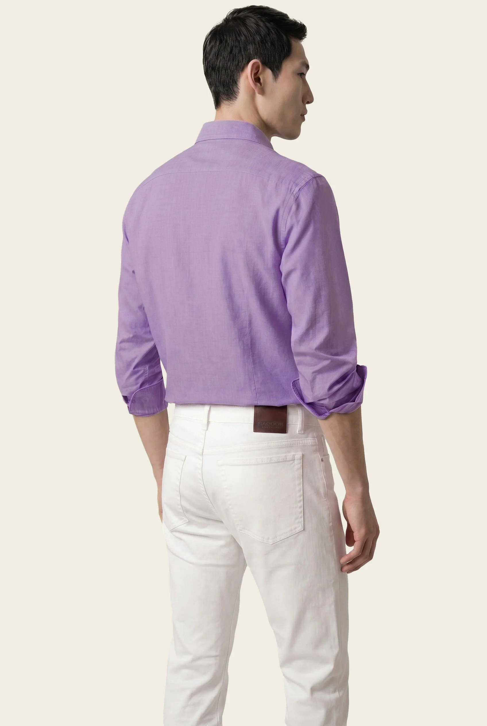 Calças Slim Fit Tingidas Em Pigmento Em Mistura De Tencel, Algodão E Elastano - Image 57