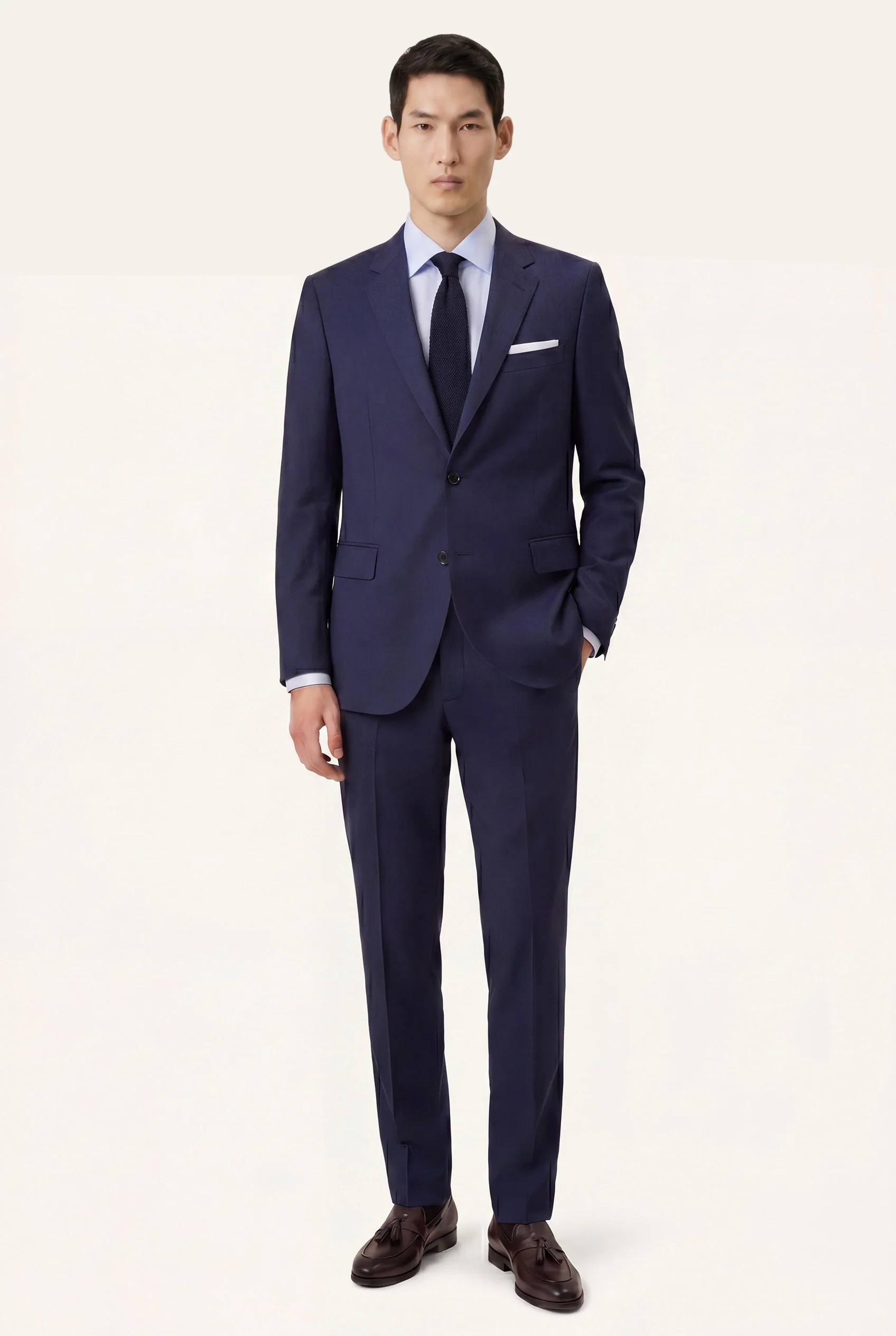 Camisa Business estrutura em puro algodão, com colarinho Dublin, slim fit