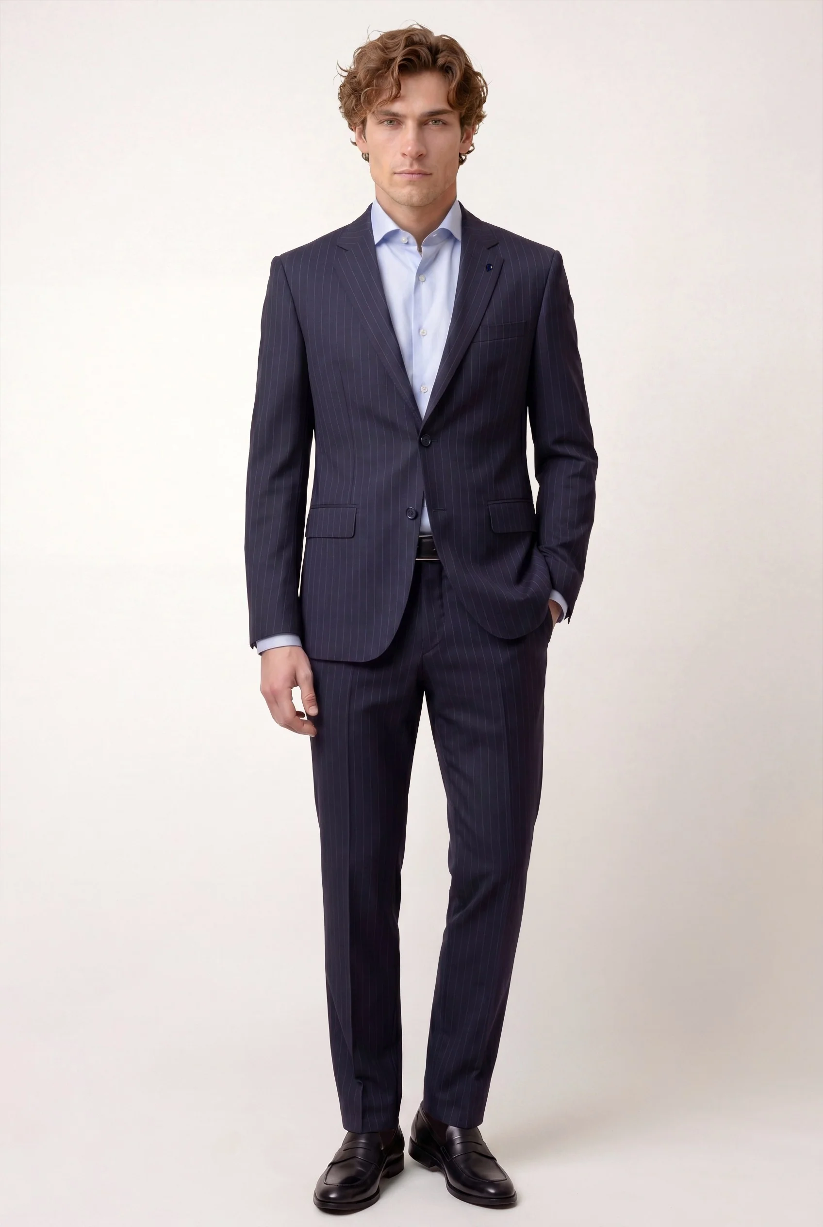 Camisa Business estrutura em puro algodão, com colarinho Dublin, slim fit - Image 5