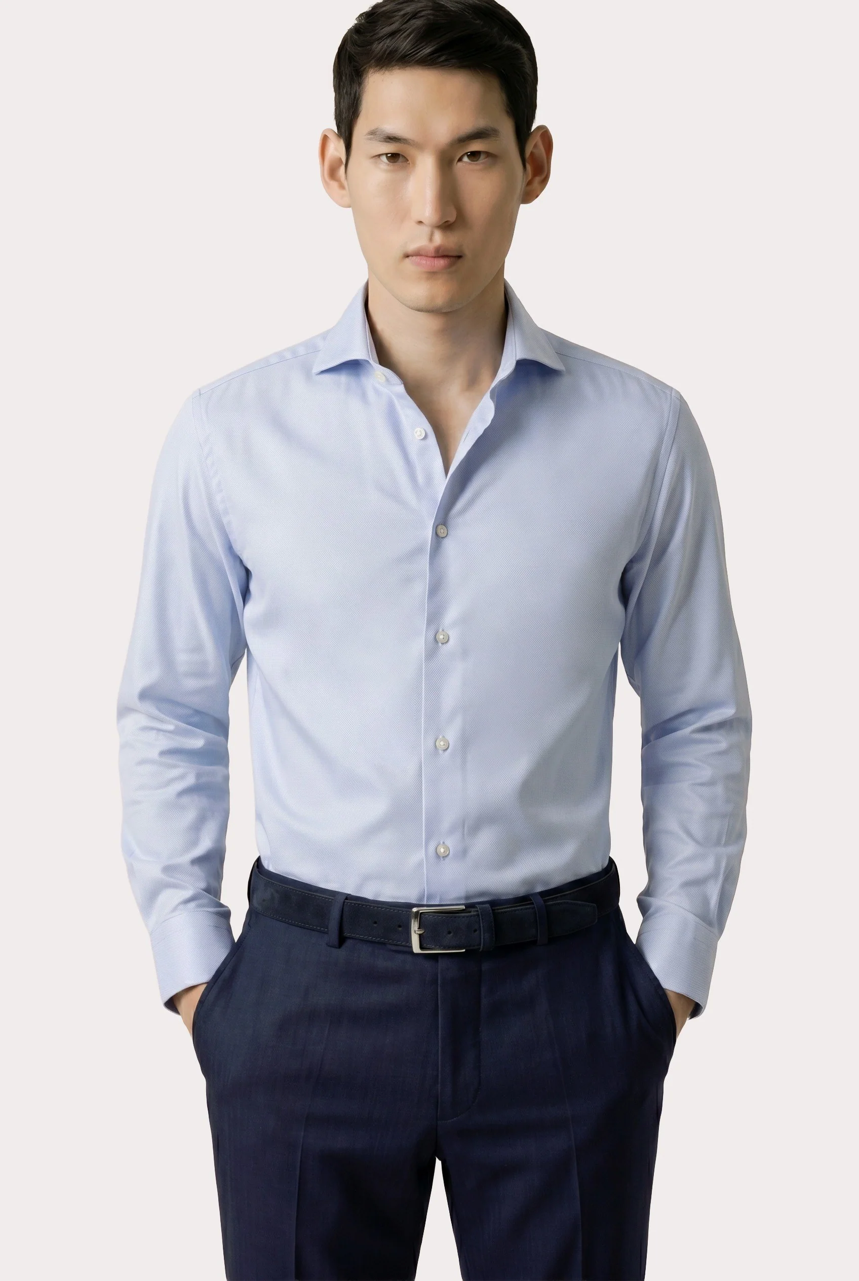 Camisa Business estrutura em puro algodão, com colarinho Dublin, slim fit - Image 7