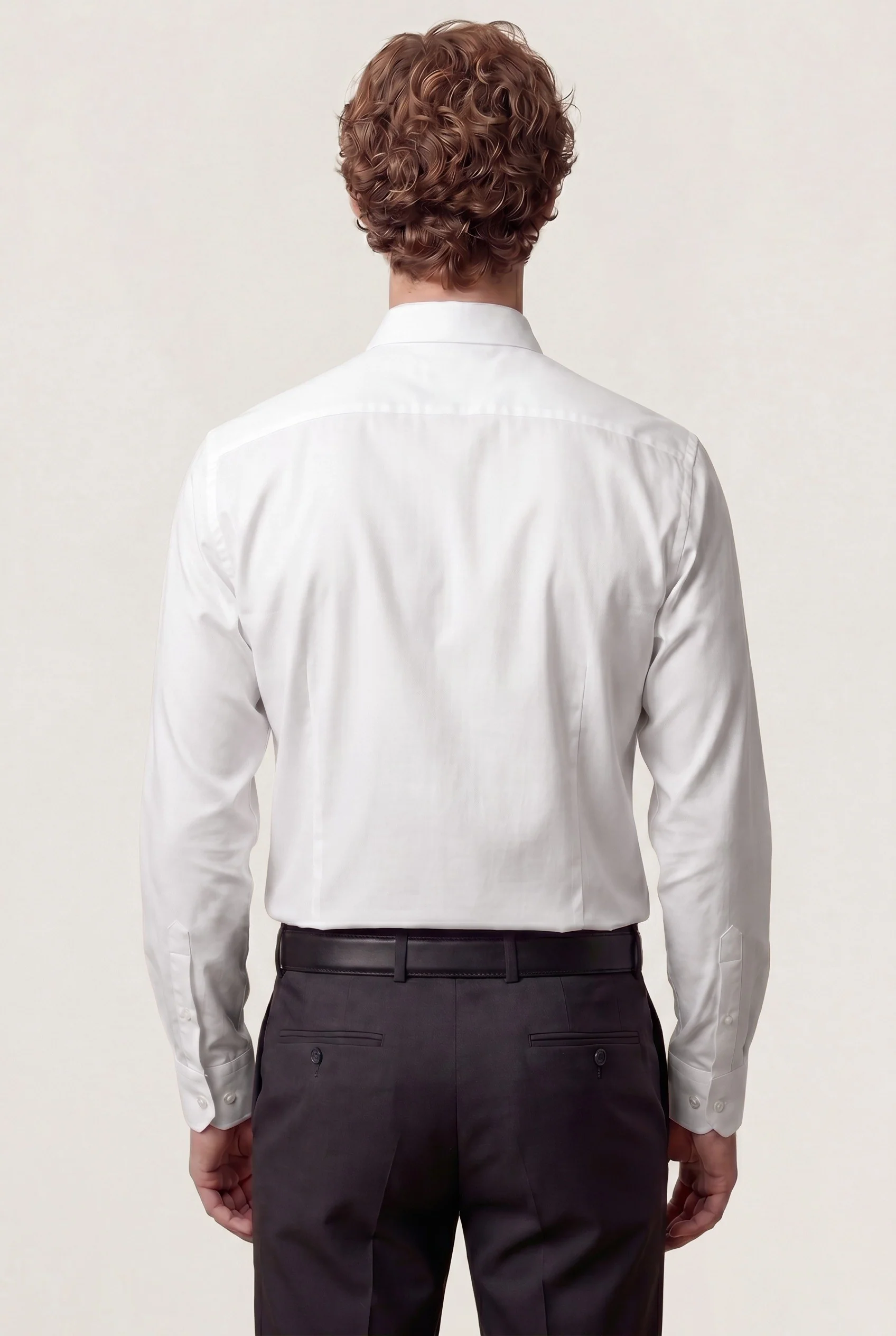 Camisa Business estrutura em puro algodão, com colarinho Oxford, slim fit - Image 3