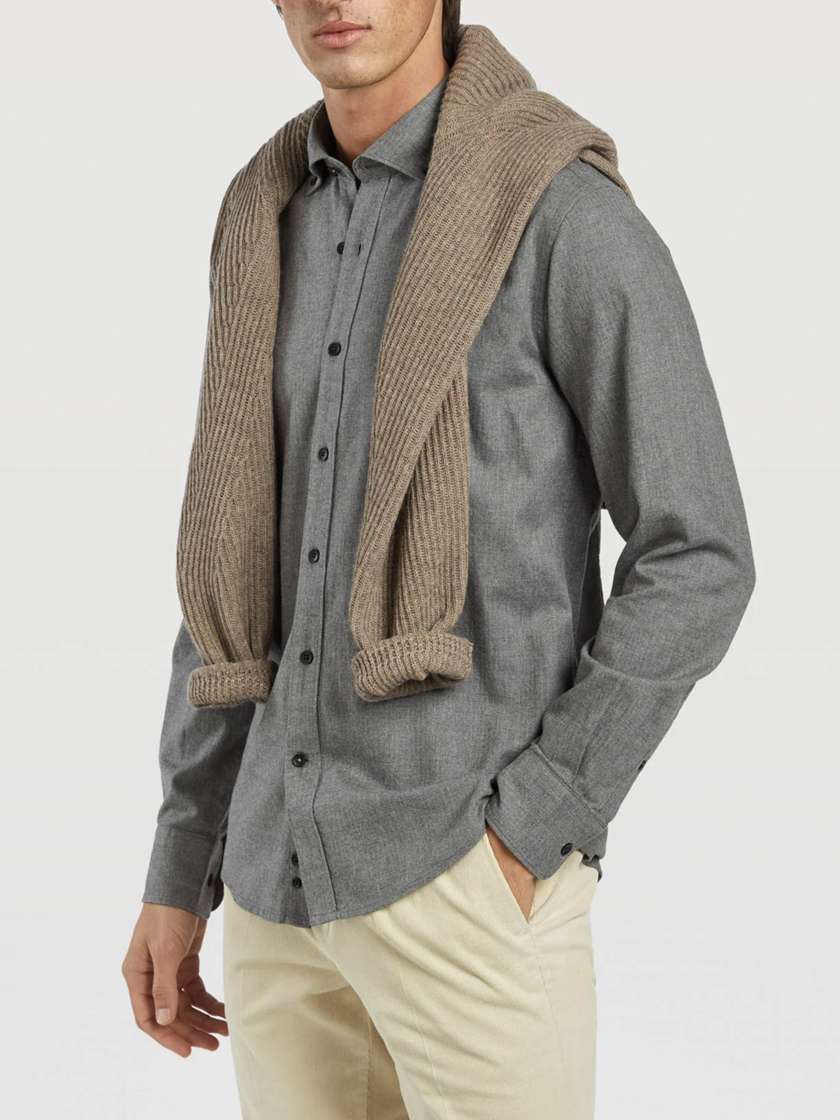 Camisa casual slim fit em tecido espinha - Image 2