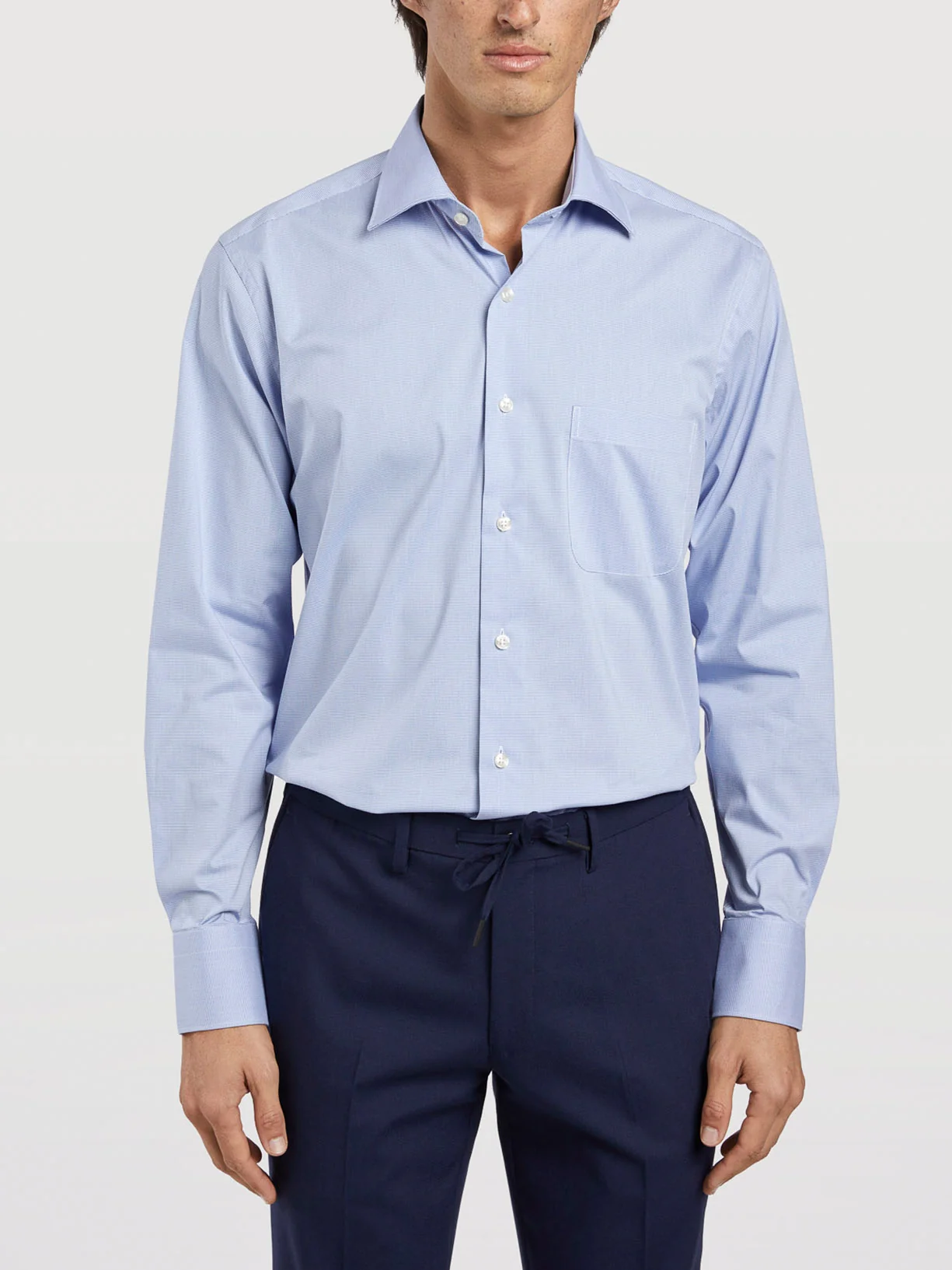 Camisa comfort regular fit em popeline com xadrez pequeno K-easy - Image 2