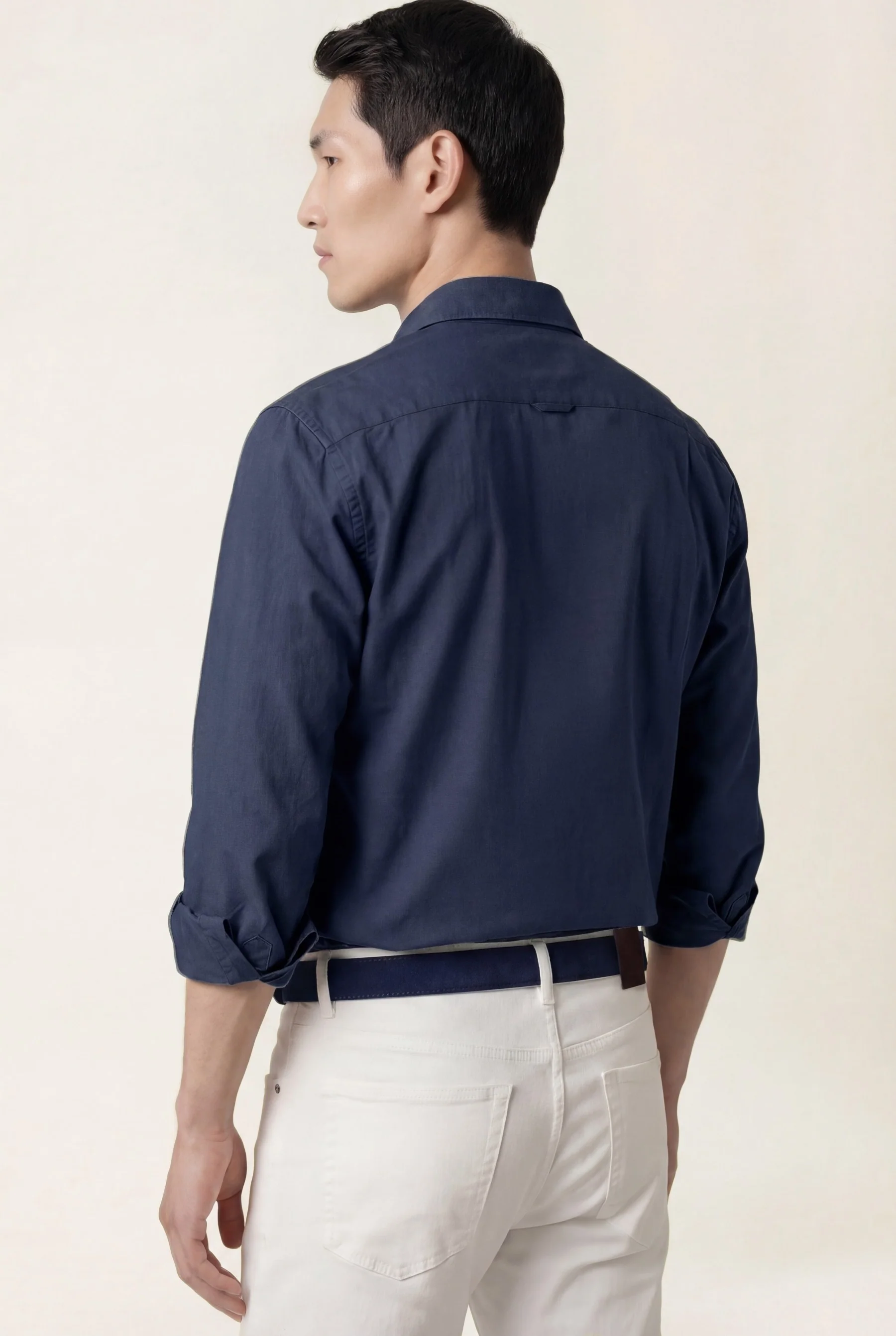 Camisa Estrutura com colarinho aberto, slim fit - Image 3