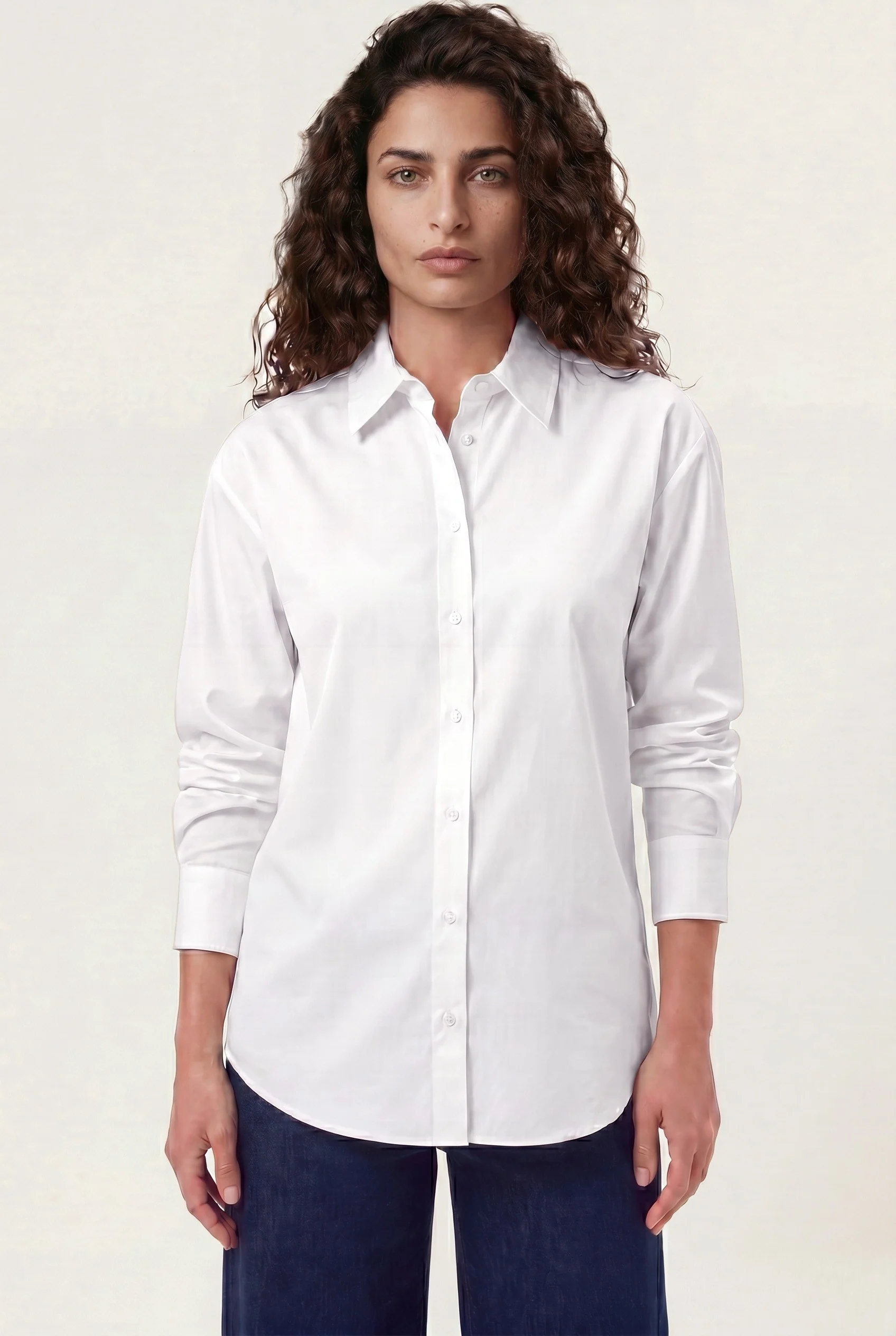 Camisa Loose Fit Em Popelina Travel Em Mistura De Algodão