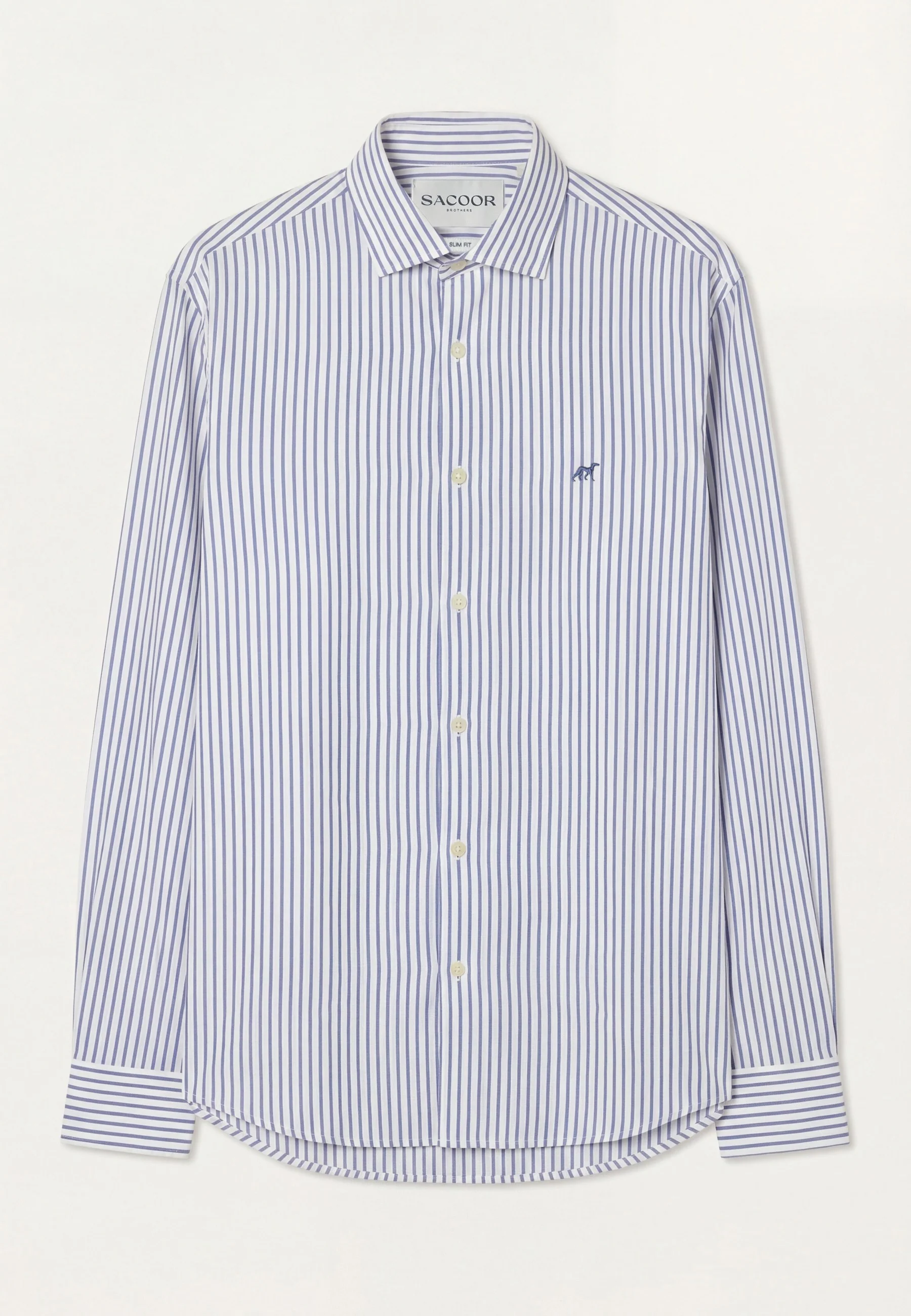 Camisa Oxford às riscas com colarinho aberto, regular fit - Image 3