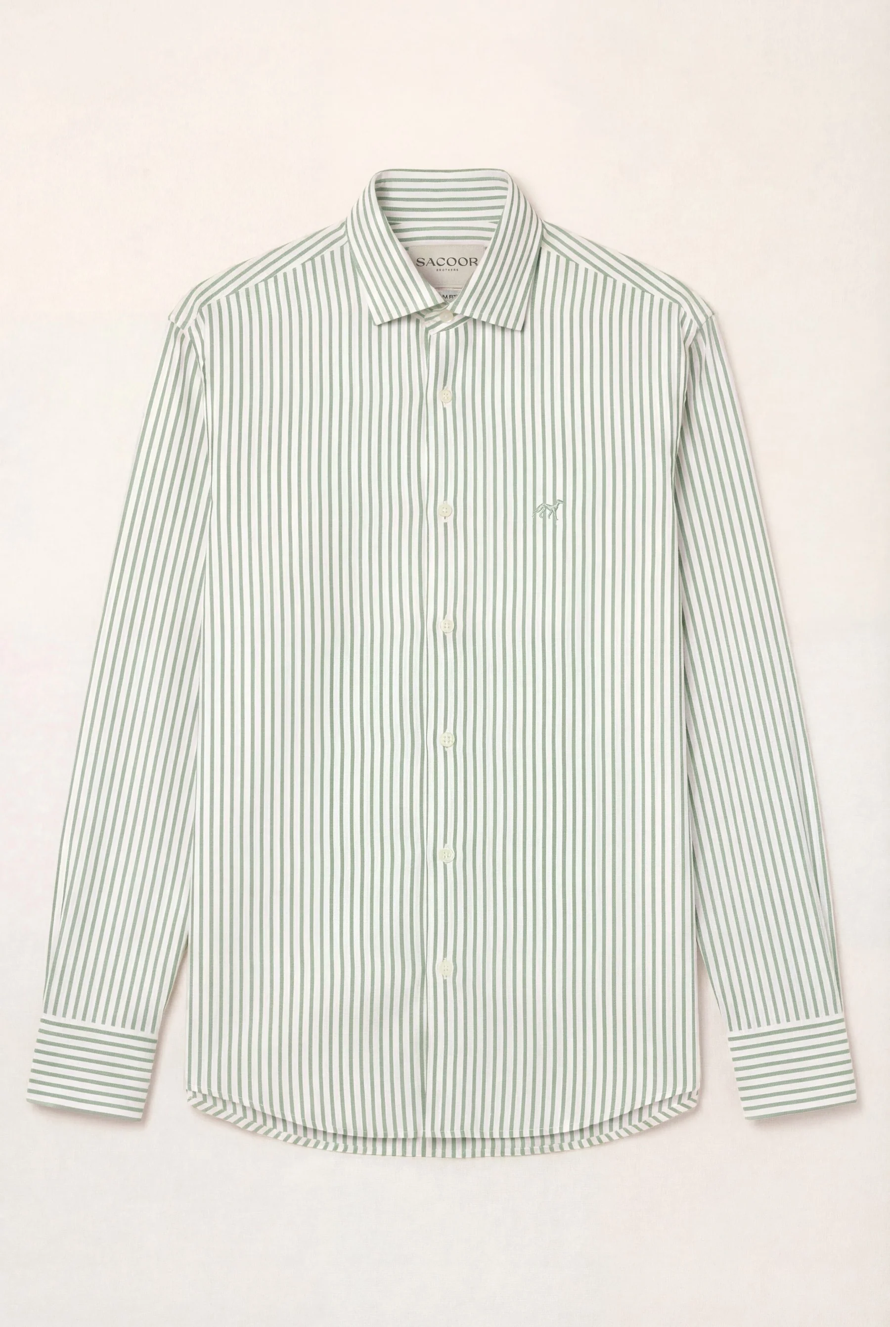 Camisa Oxford às riscas com colarinho aberto, regular fit - Image 6