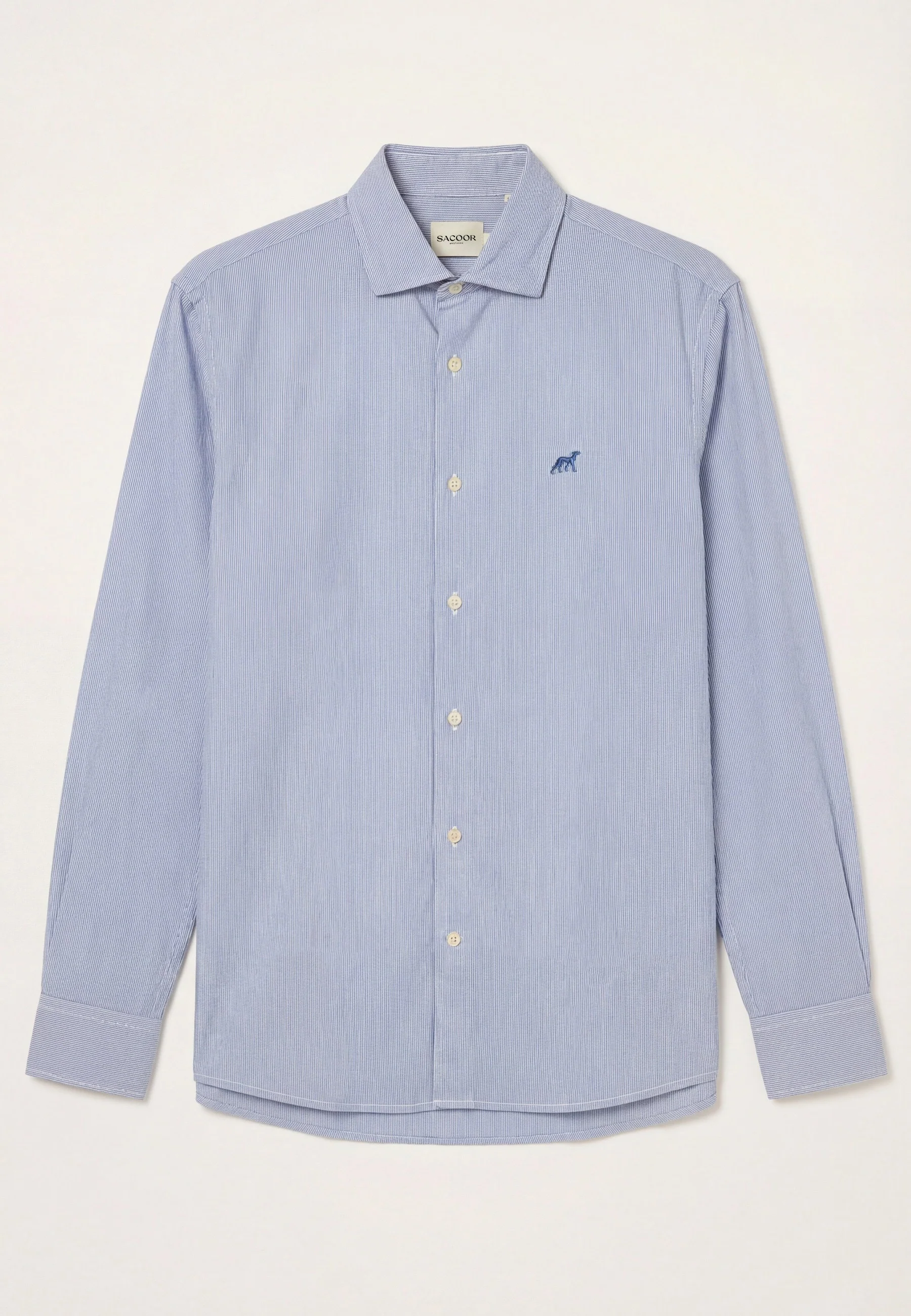 Camisa Oxford às riscas com colarinho aberto, regular fit - Image 4