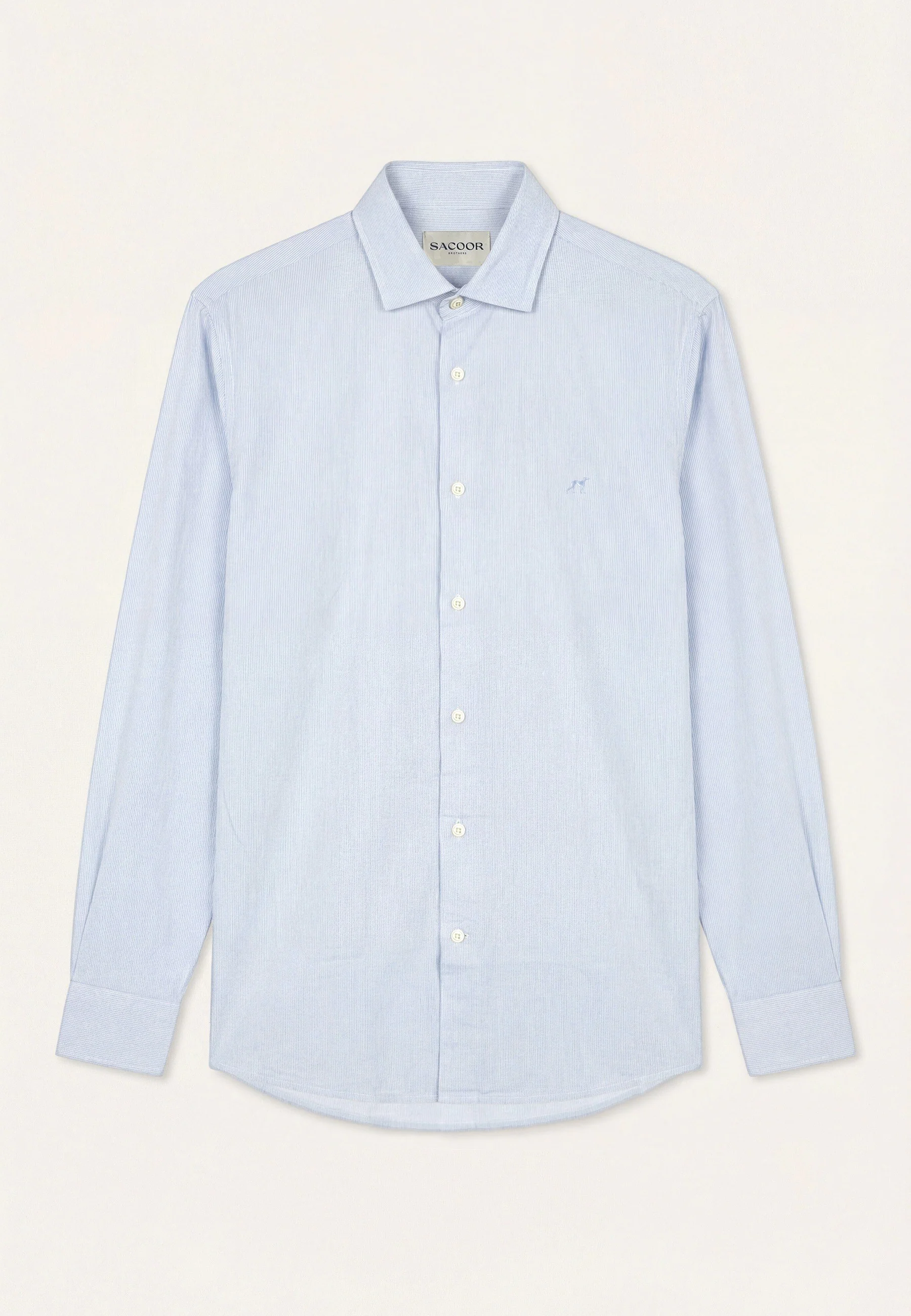 Camisa Oxford às riscas com colarinho aberto, regular fit - Image 6