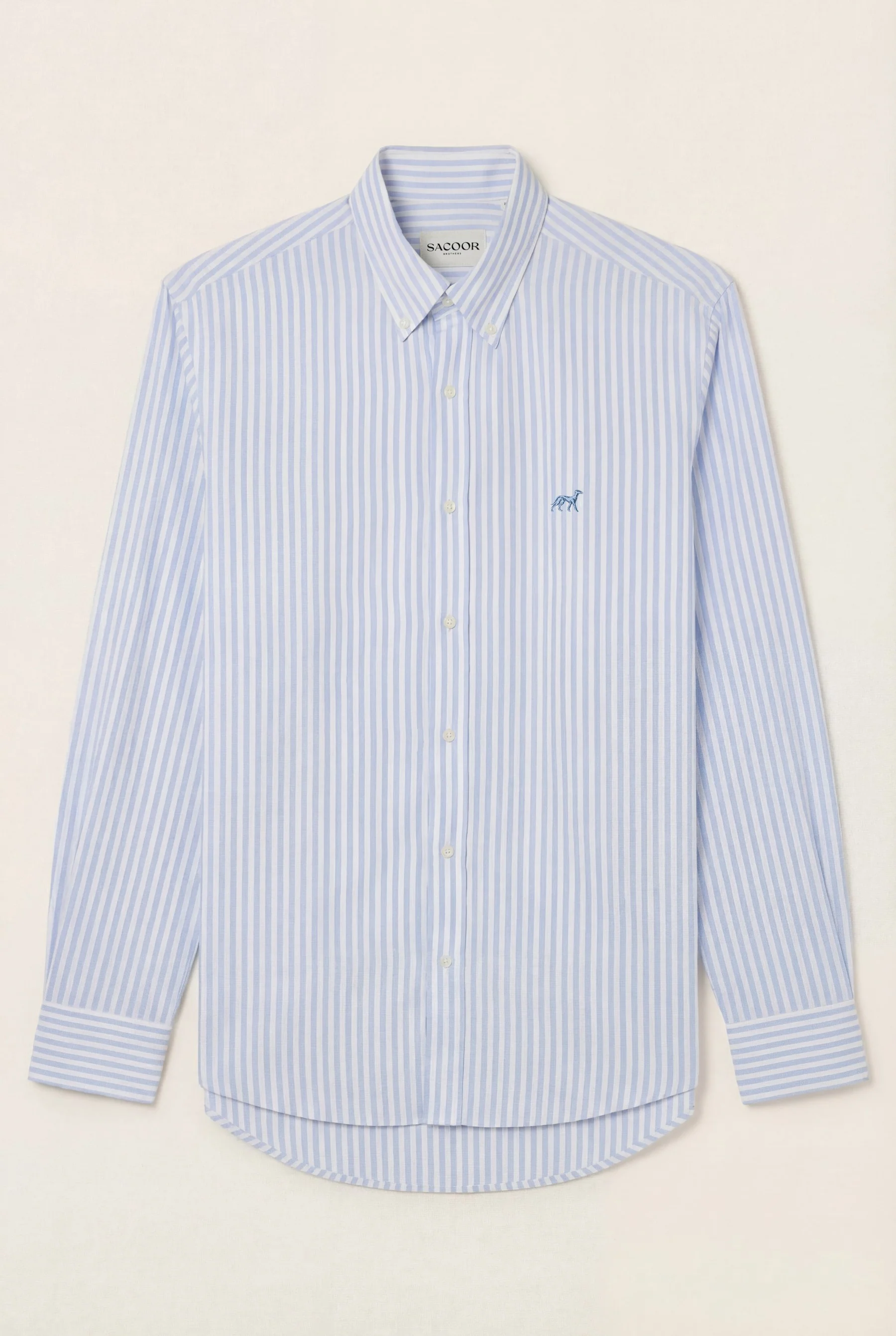Camisa Oxford às riscas com colarinho abotoado, regular fit - Image 15