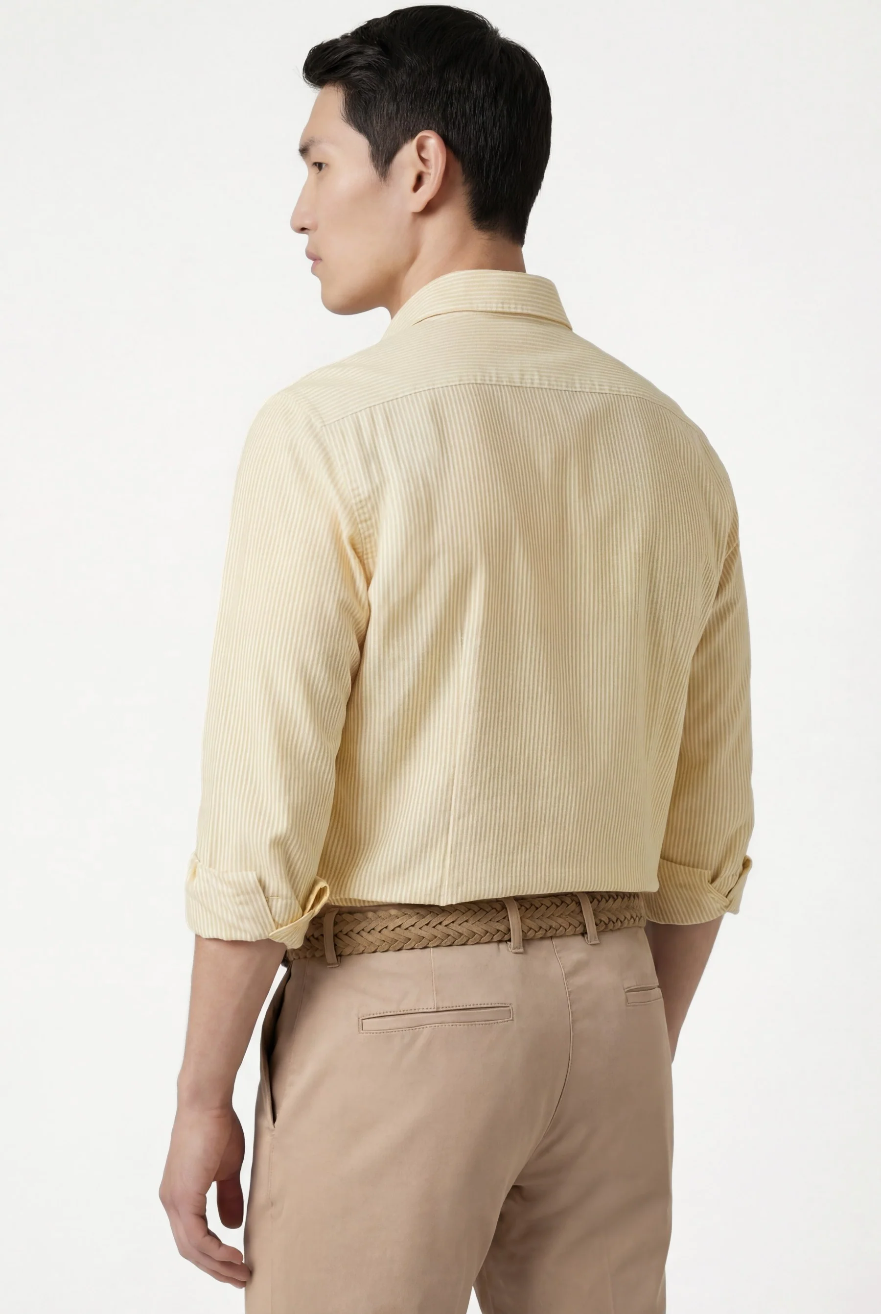 Camisa Oxford às riscas com colarinho abotoado, slim fit - Image 16
