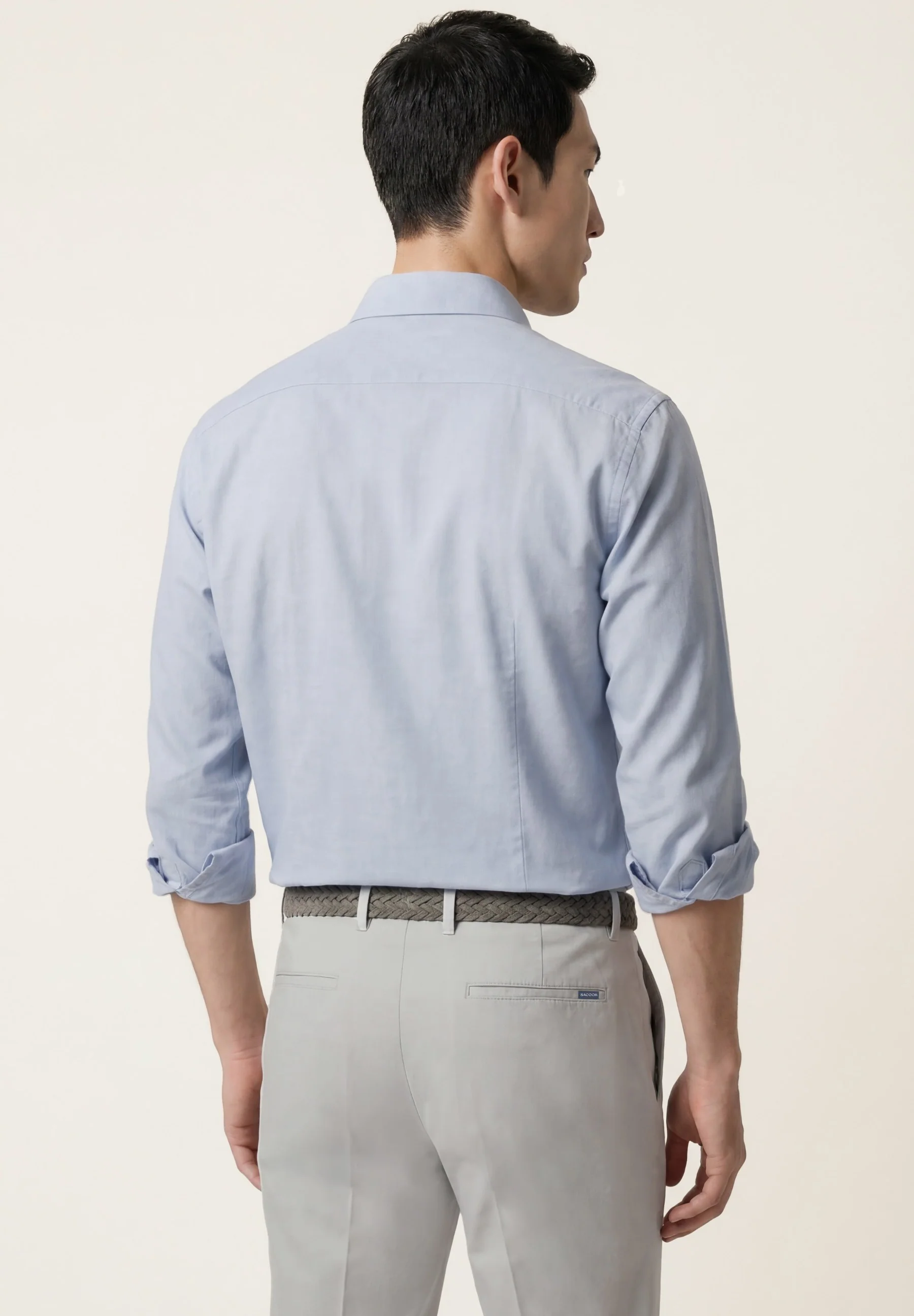 Camisa Oxford com colarinho aberto, slim fit - Image 3