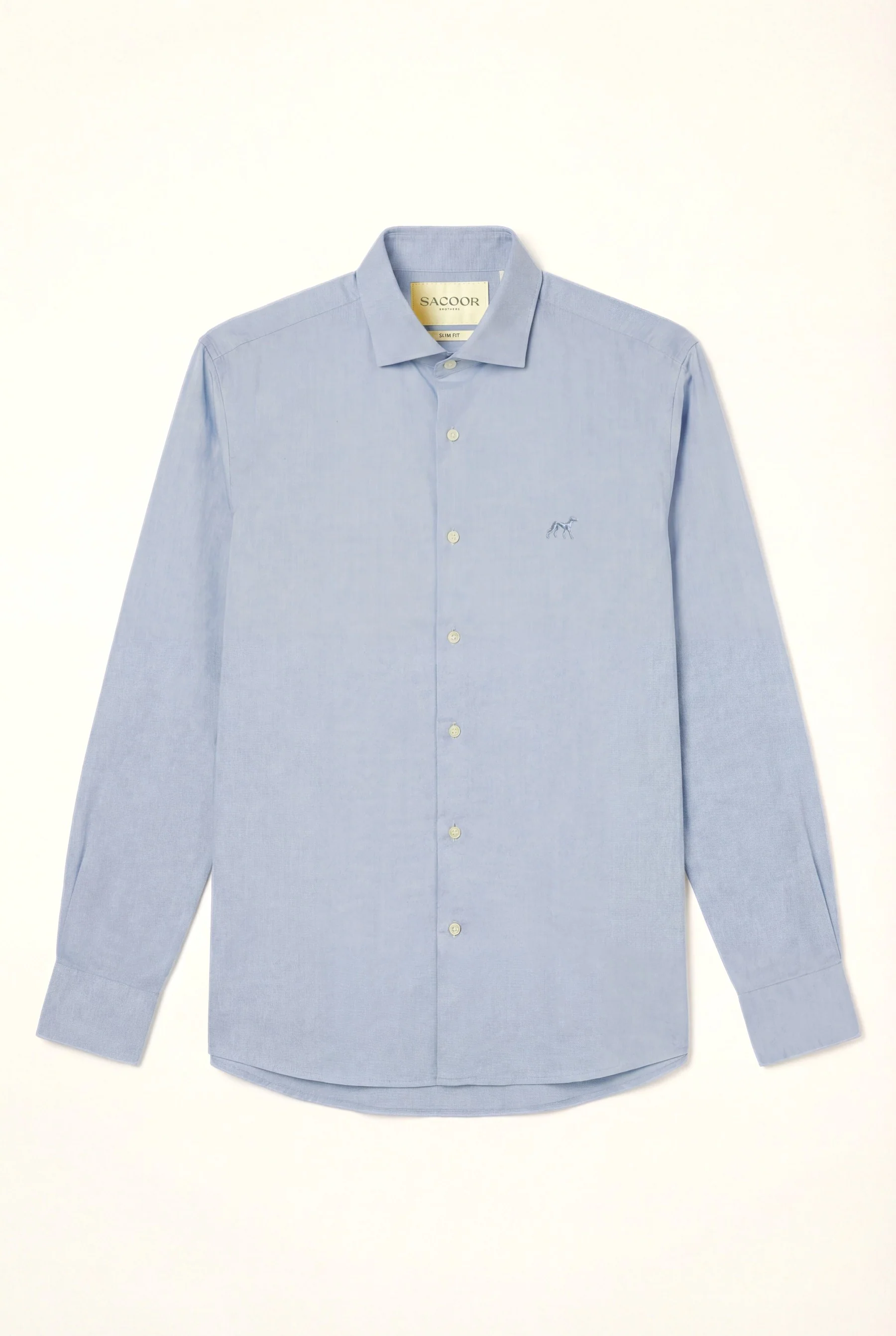 Camisa Oxford com colarinho aberto, slim fit - Image 4