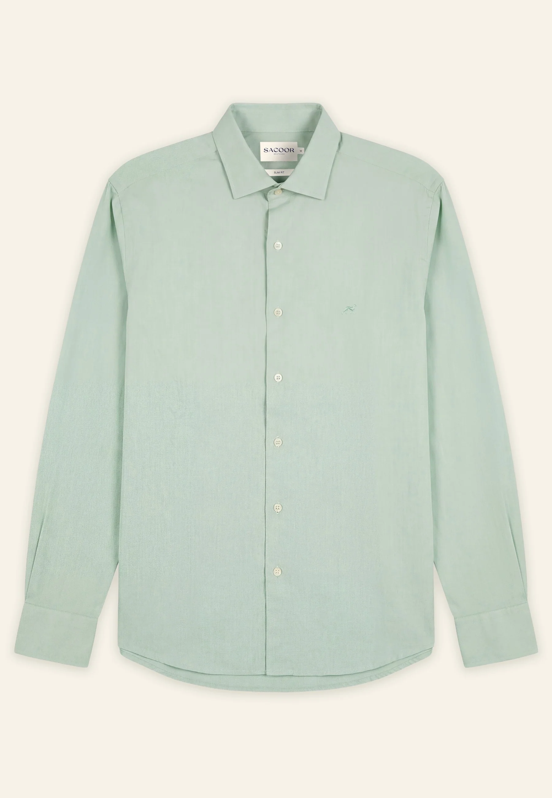 Camisa Oxford com colarinho aberto, slim fit - Image 8