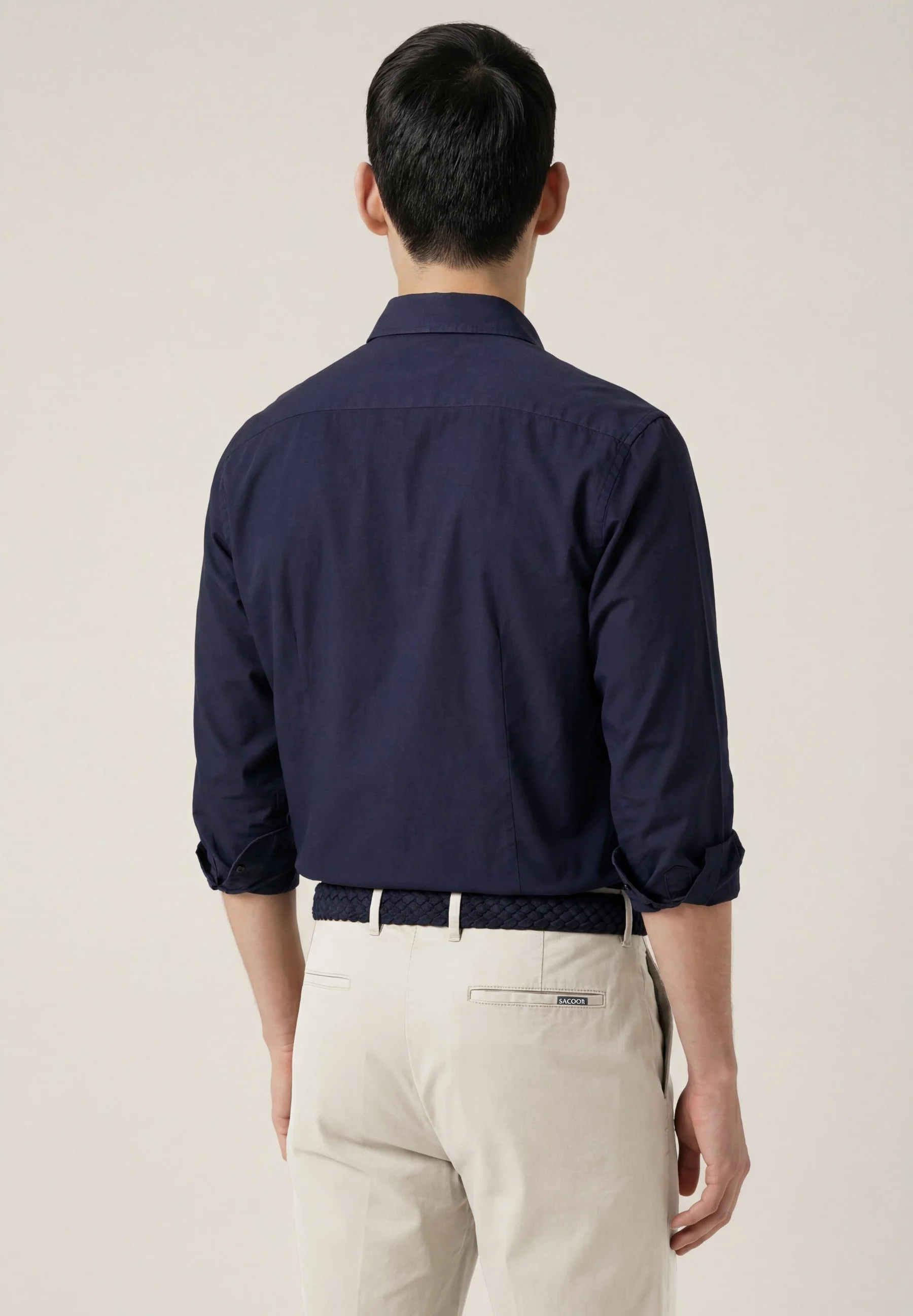 Camisa Piqué com colarinho aberto, slim fit - Image 3