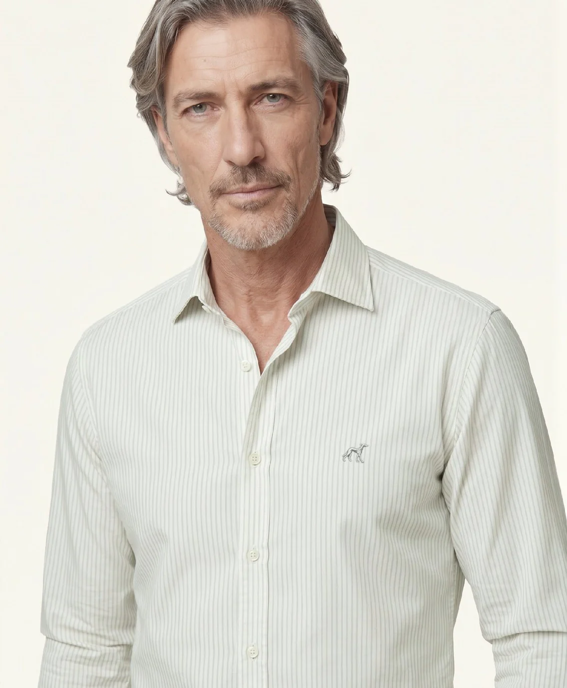 Camisa Popelin às Riscas com colarinho aberto, regular fit - Image 13