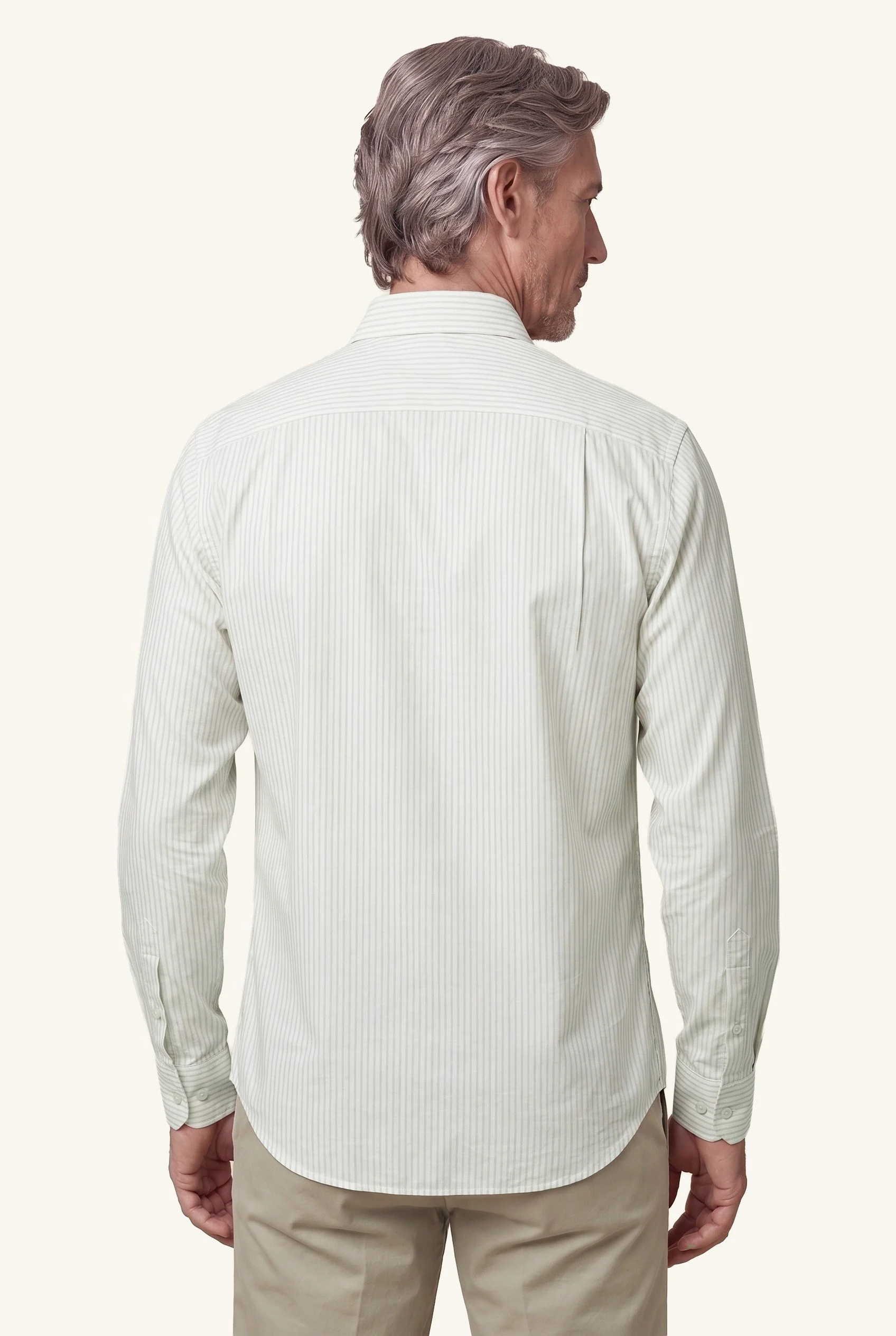 Camisa Popelin às Riscas com colarinho aberto, regular fit - Image 14