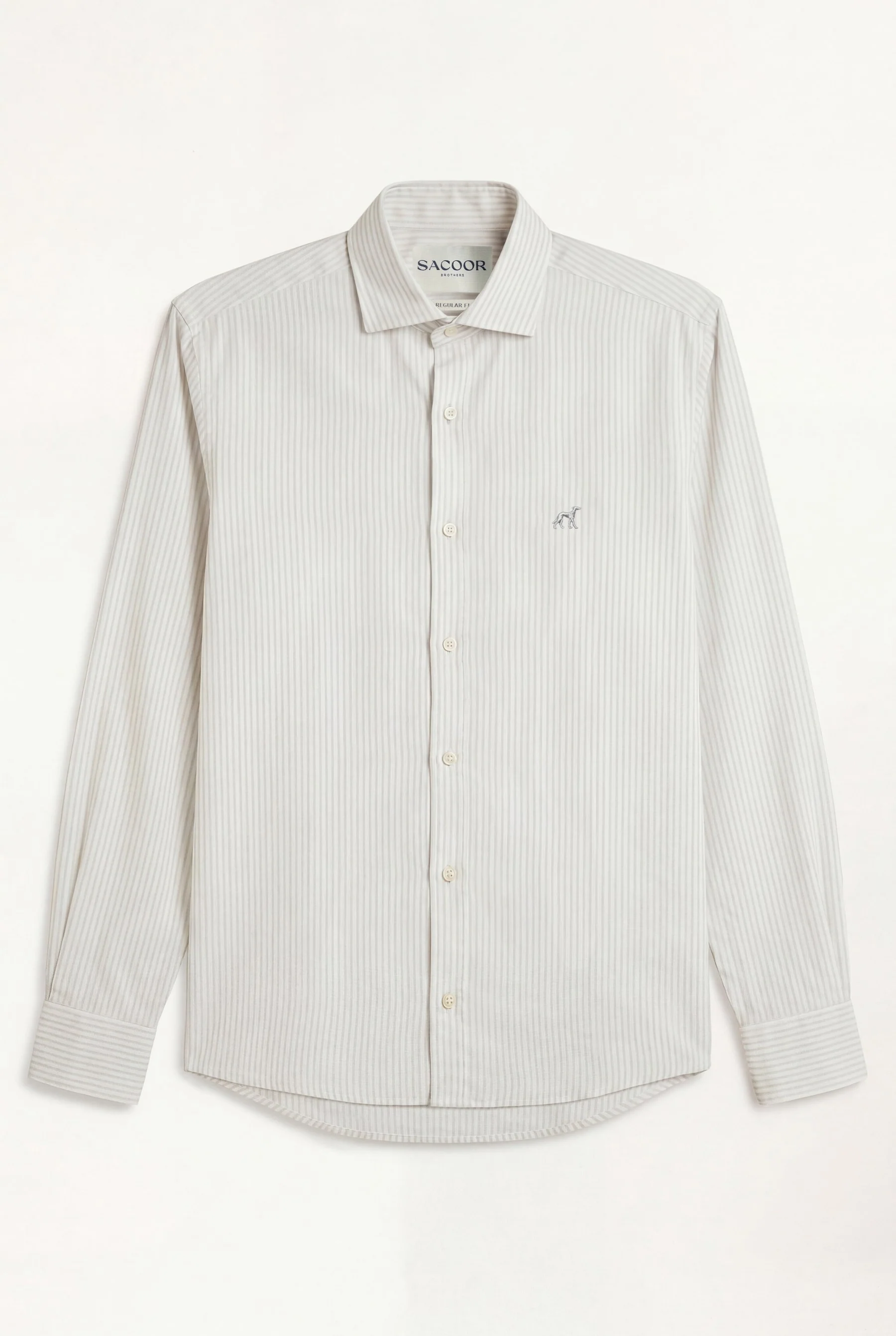 Camisa Popelin às Riscas com colarinho aberto, regular fit - Image 15
