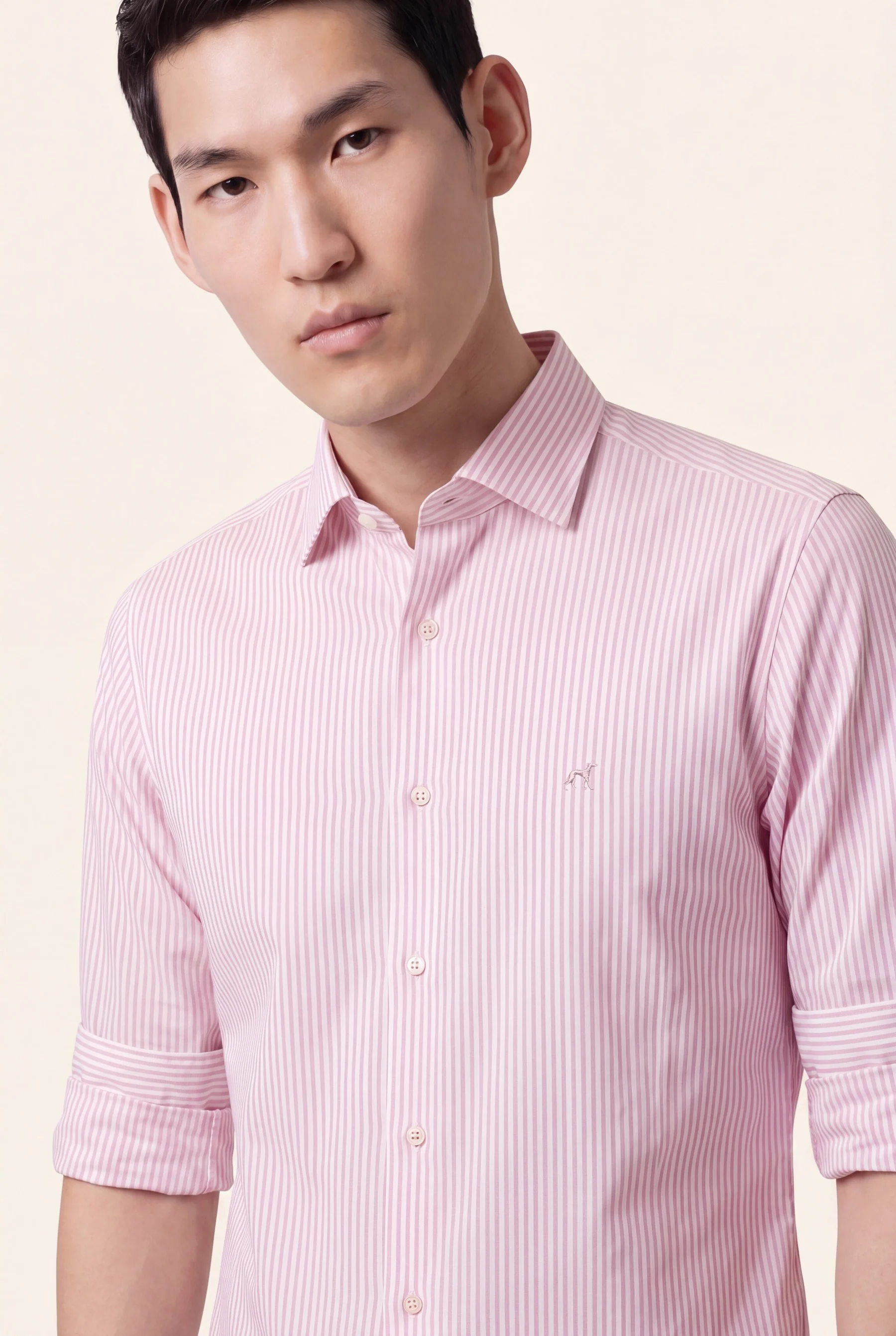 Camisa Popelin às Riscas com colarinho aberto, regular fit - Image 17