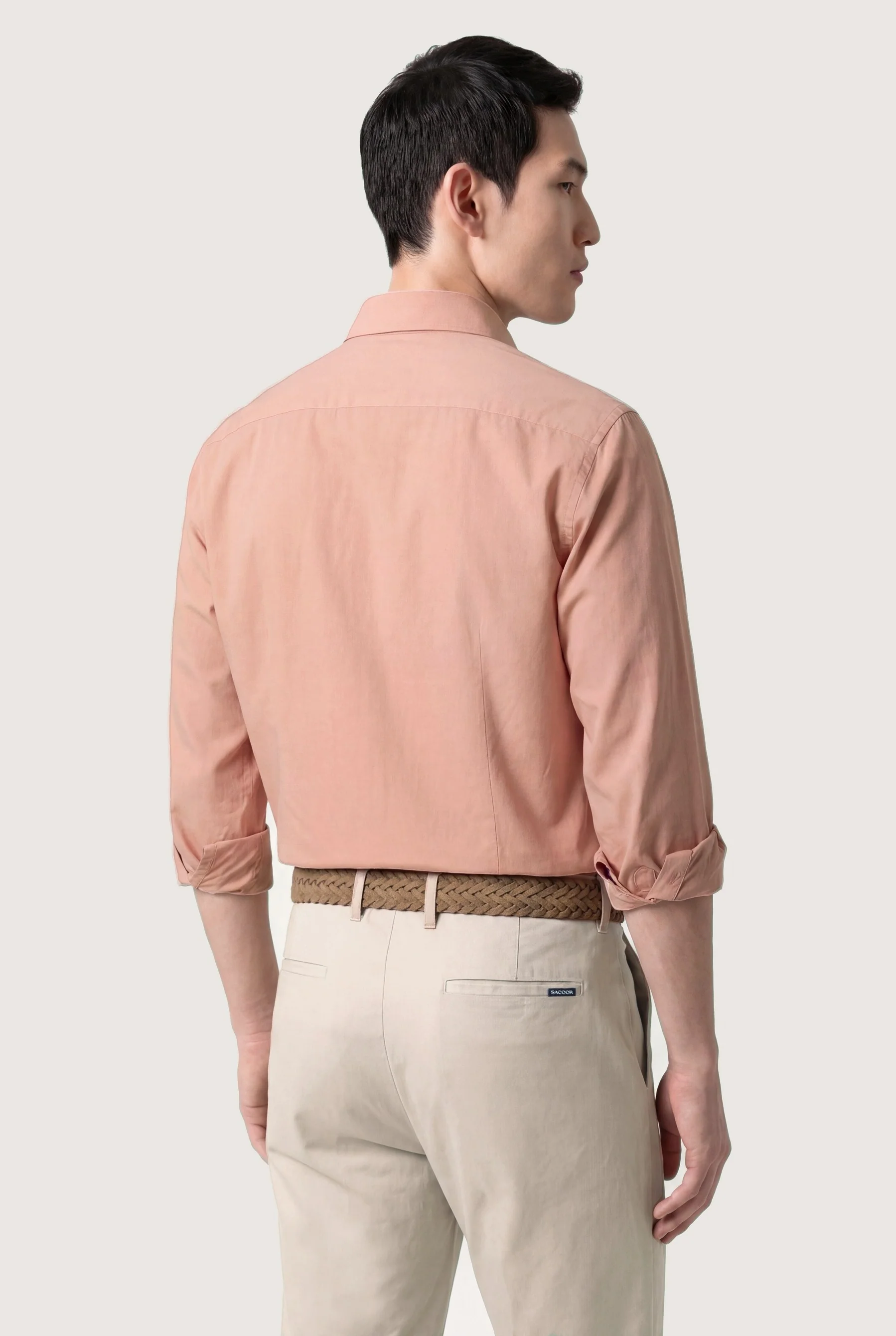 Camisa Popeline acabamento Overdyed com colarinho aberto, slim fit - Image 10