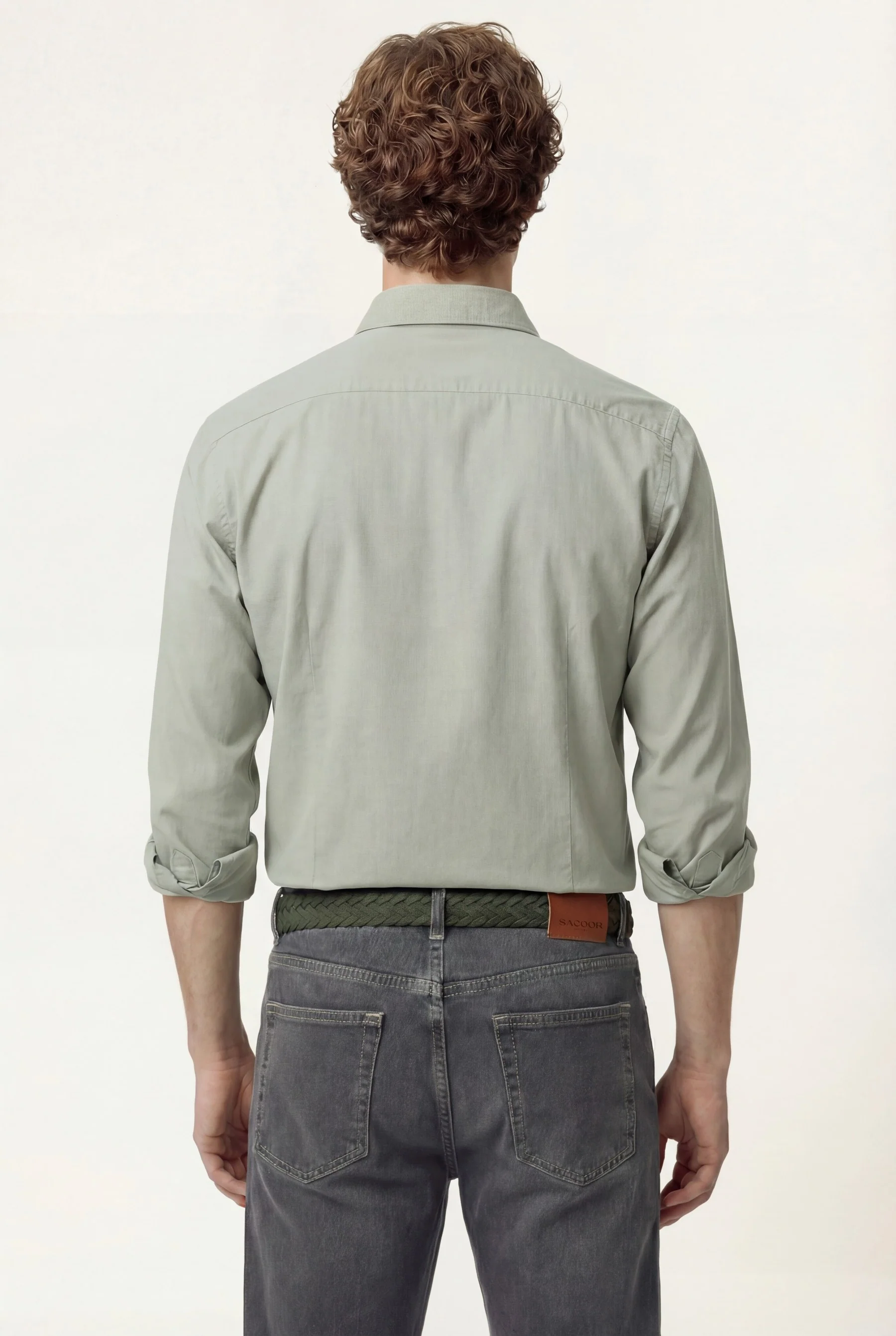 Camisa Popeline acabamento Overdyed com colarinho aberto, slim fit - Image 3